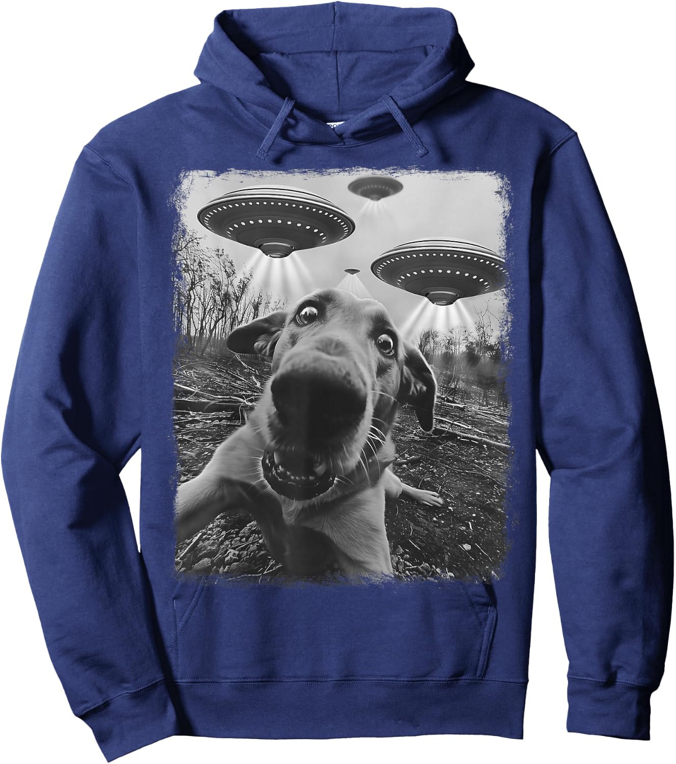 Chesapeake Bay Retriever Dog UFO Alien Extraterrestrial Hoodie - Hoodie | Navy