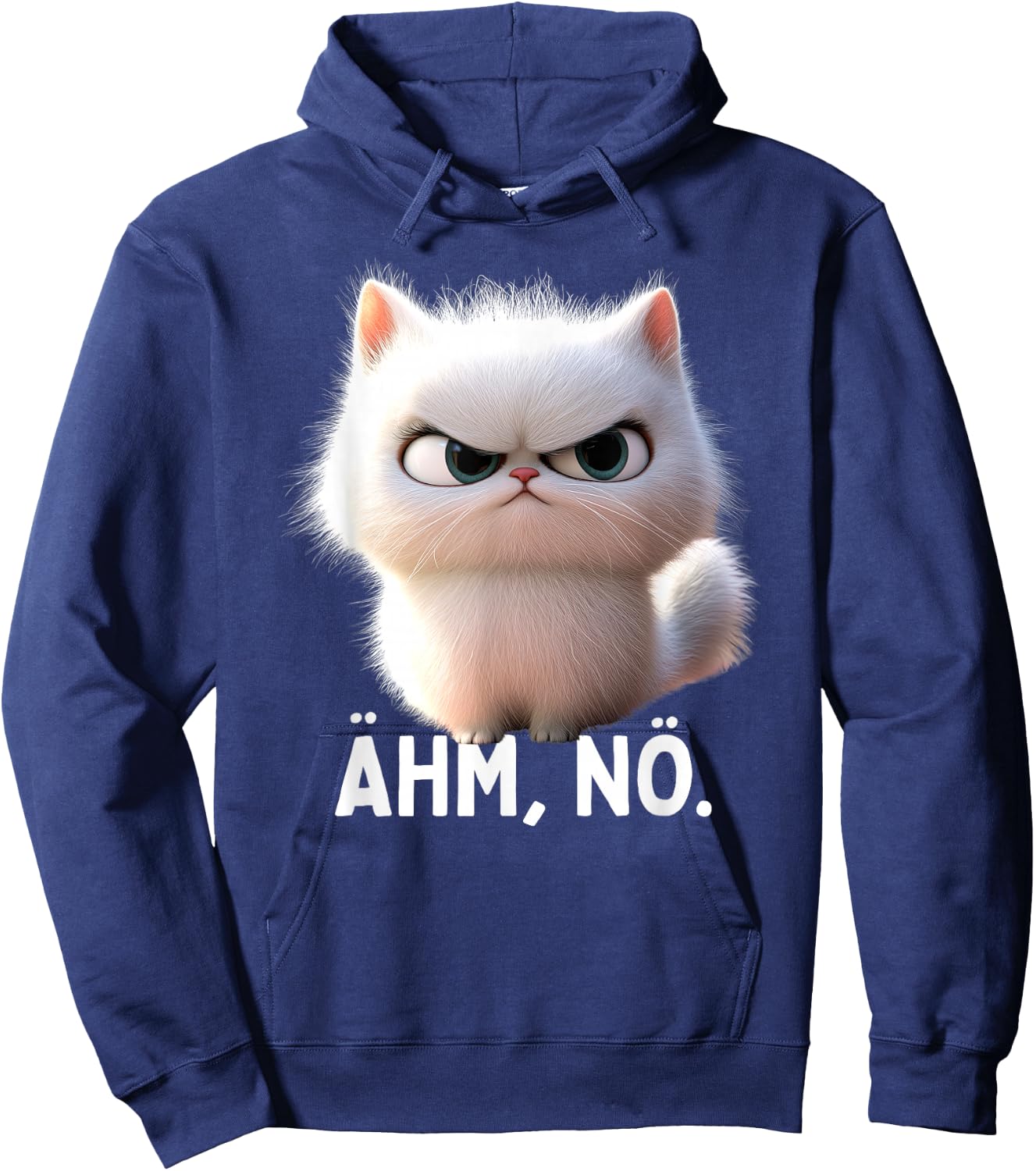 Ehm Nö Cat No Lazy Sloth Neinsagen Nö Cat , black Hoodie - Hoodie | Navy