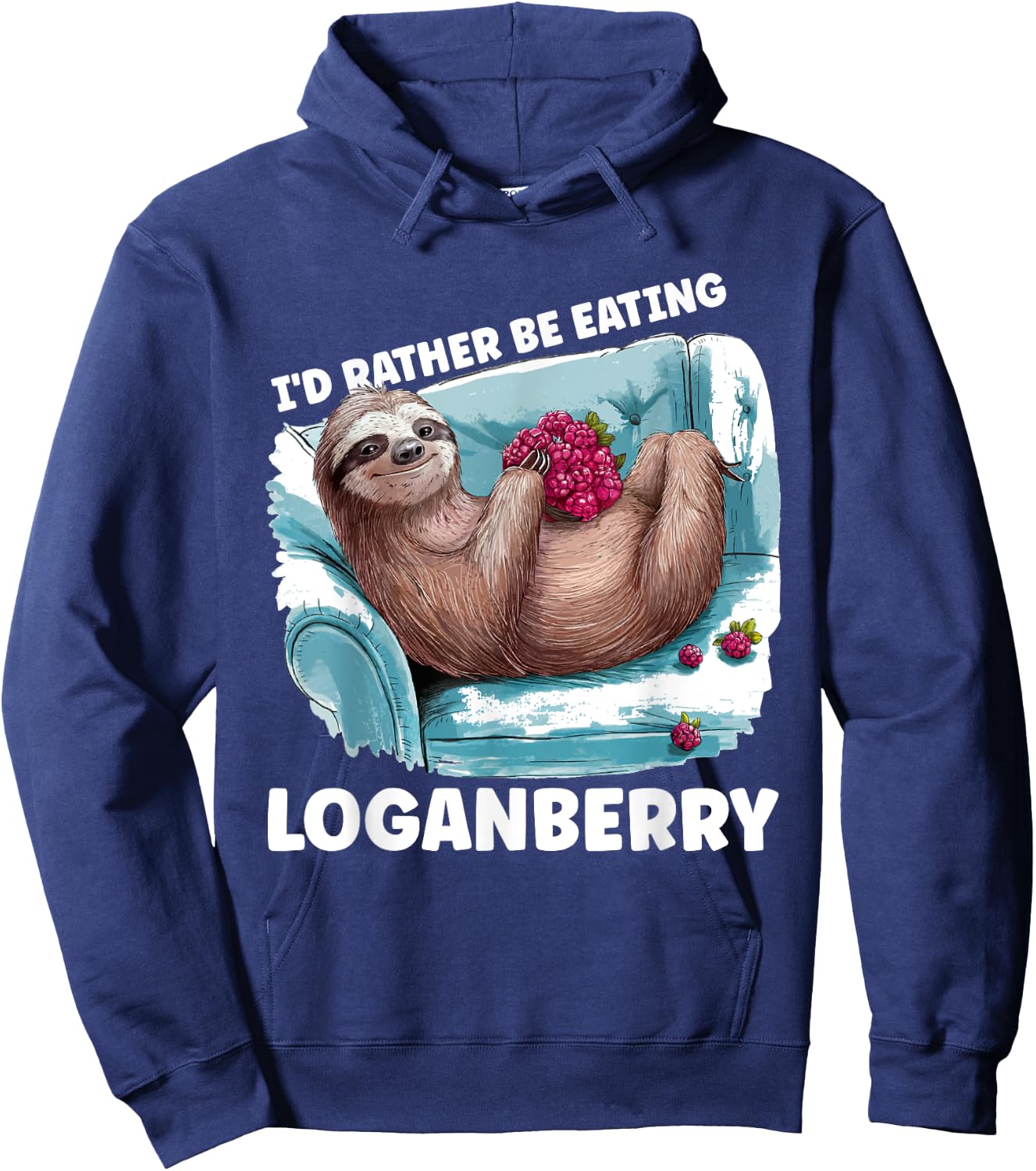 Berry Enthusiast Gardening Rather Be Eating Loganberry Hoodie - Hoodie | Navy