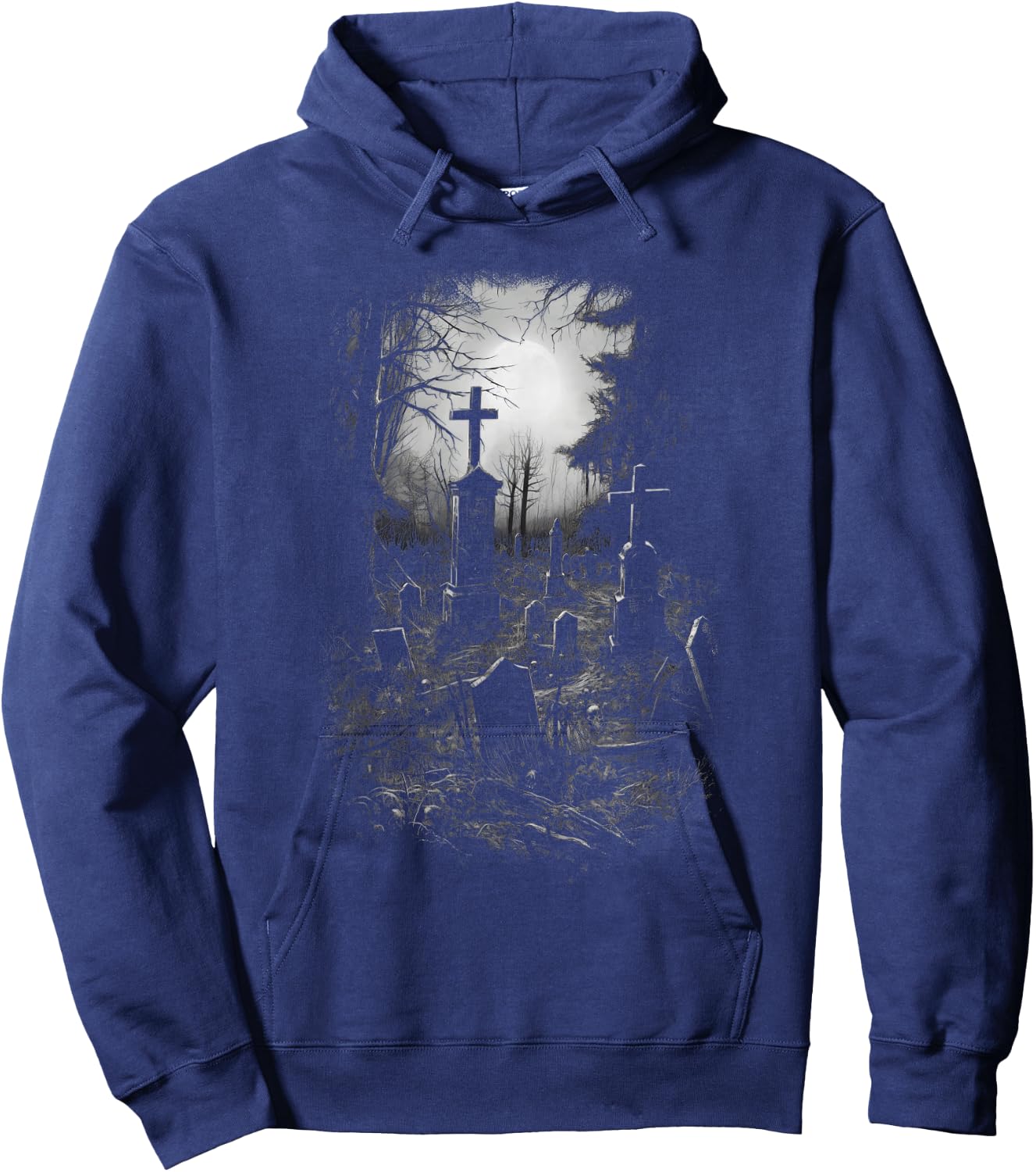 Cemetery Gothic Gravestone Halloween Ghost Dark Hoodie - Hoodie | Navy