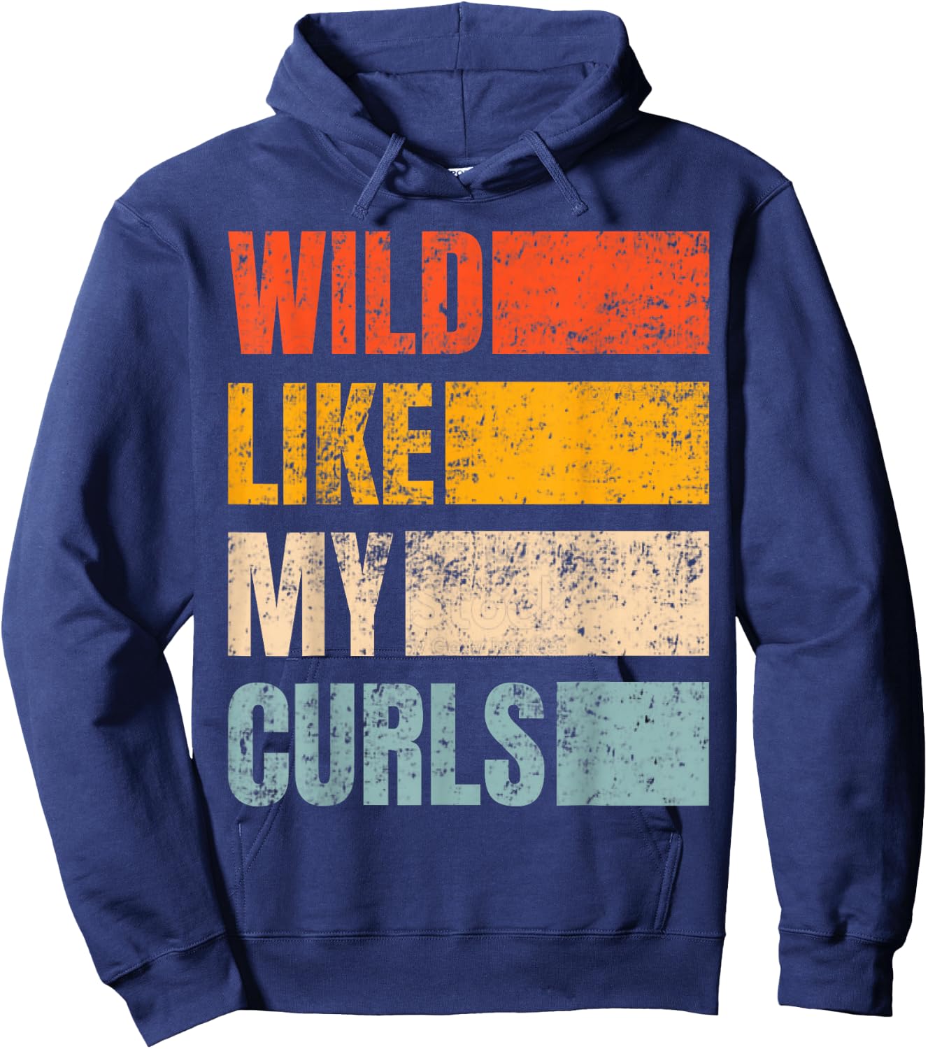 Toddler Girls Wild Like My Curls Funny Cute Curly Hair Retro Hoodie - Hoodie | Navy