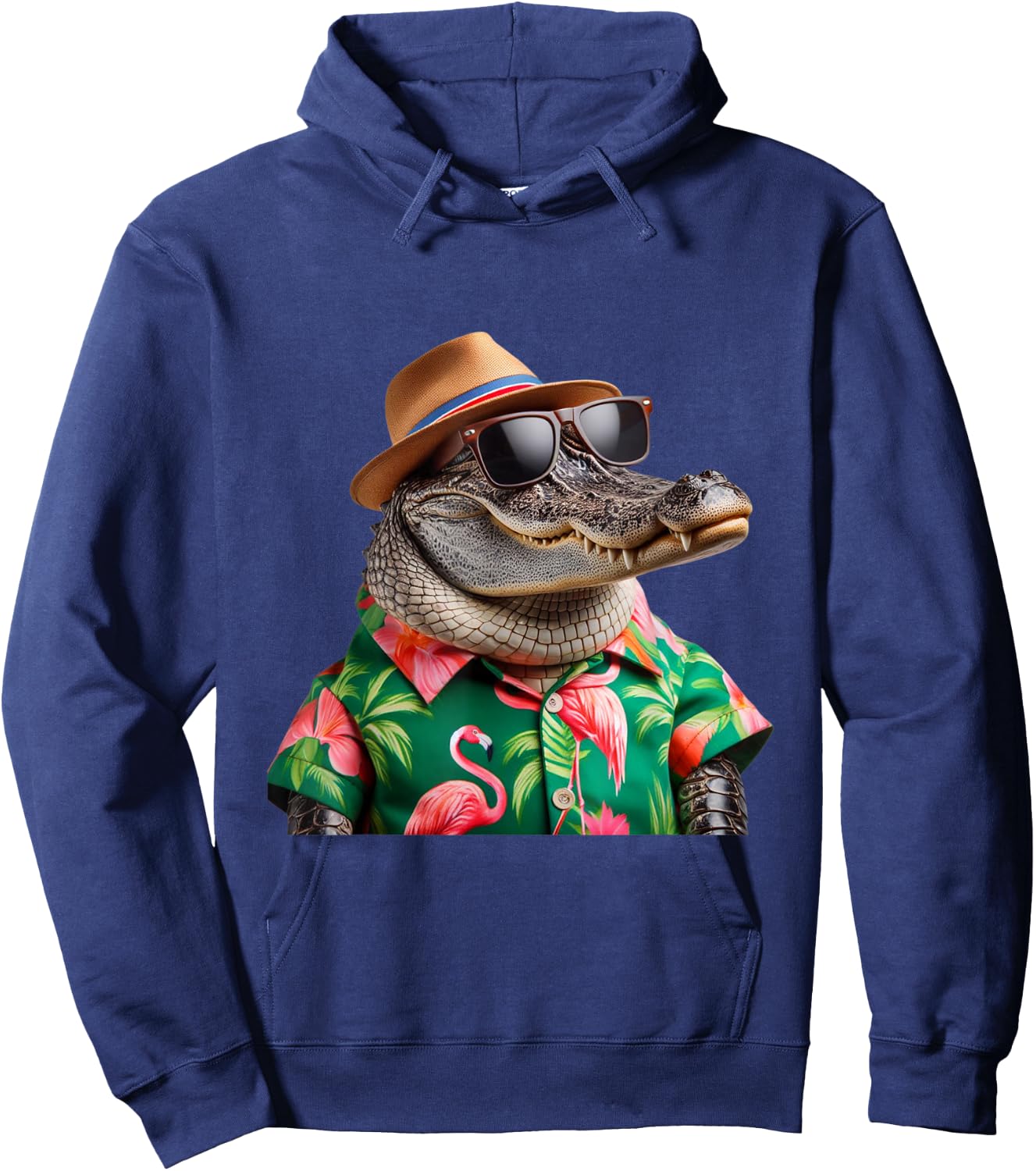 Florida Alligator Hawaiian Shirt Funny Vacation Gator Art Hoodie - Hoodie | Navy