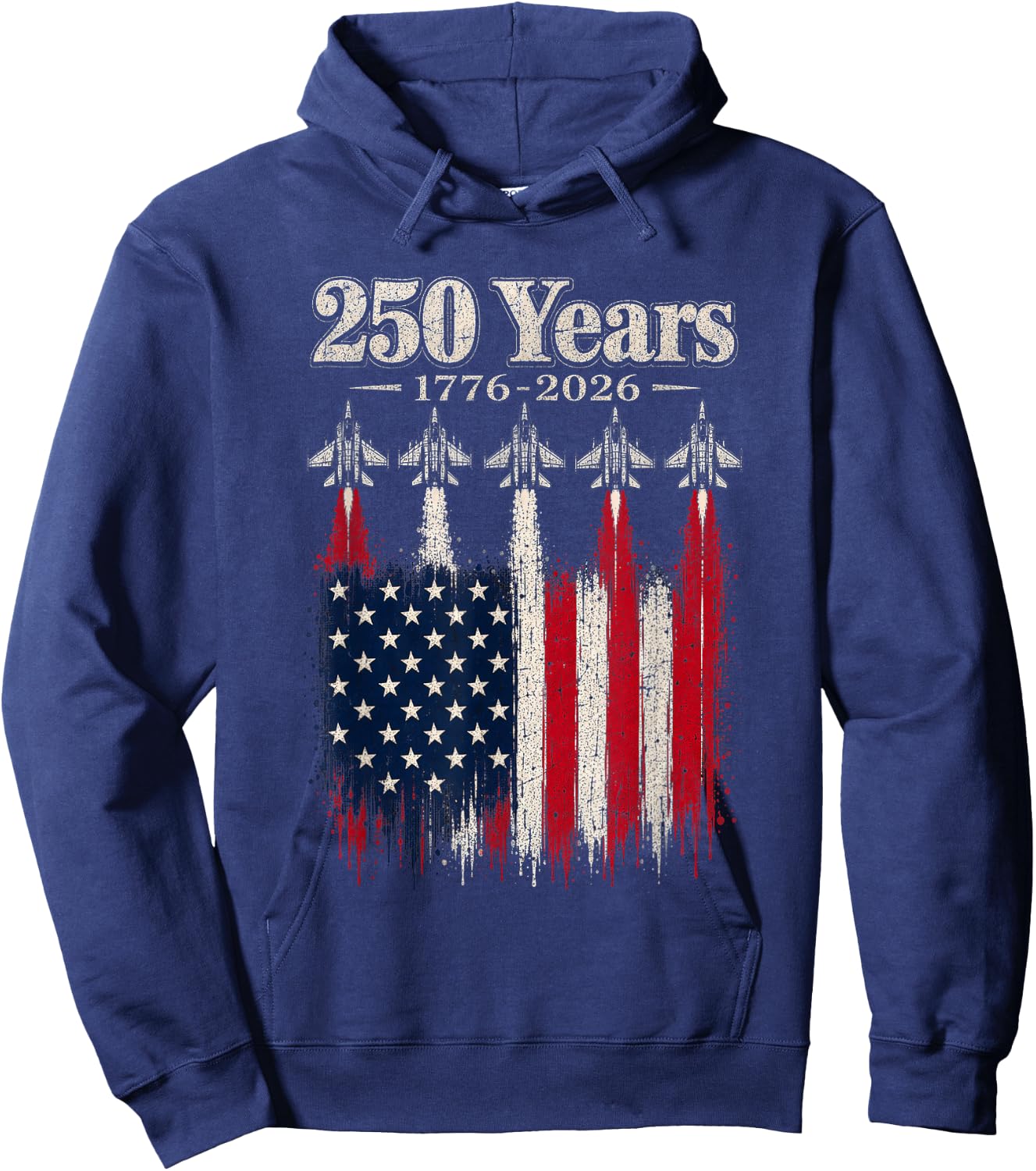 250 Anniversary USA Flag Hoodie - Hoodie | Navy