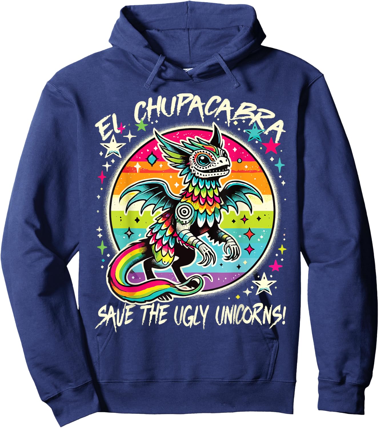 El Chupacabra Cryptid Kids Hoodie - Hoodie | Navy