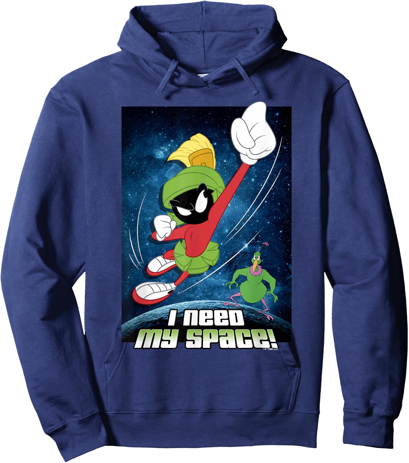 Looney Tunes Marvin & Instant Martian Need Space Poster Hoodie - Hoodie | Navy