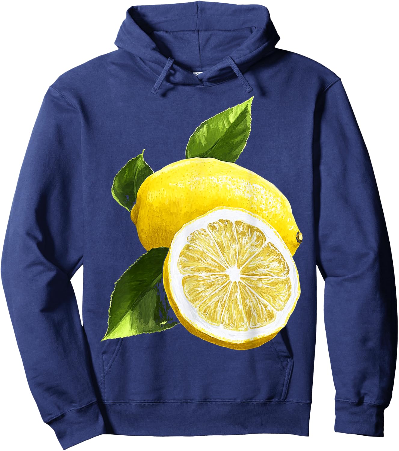 Lemon Lemon Pattern Illustration, Black, S Hoodie - Hoodie | Navy