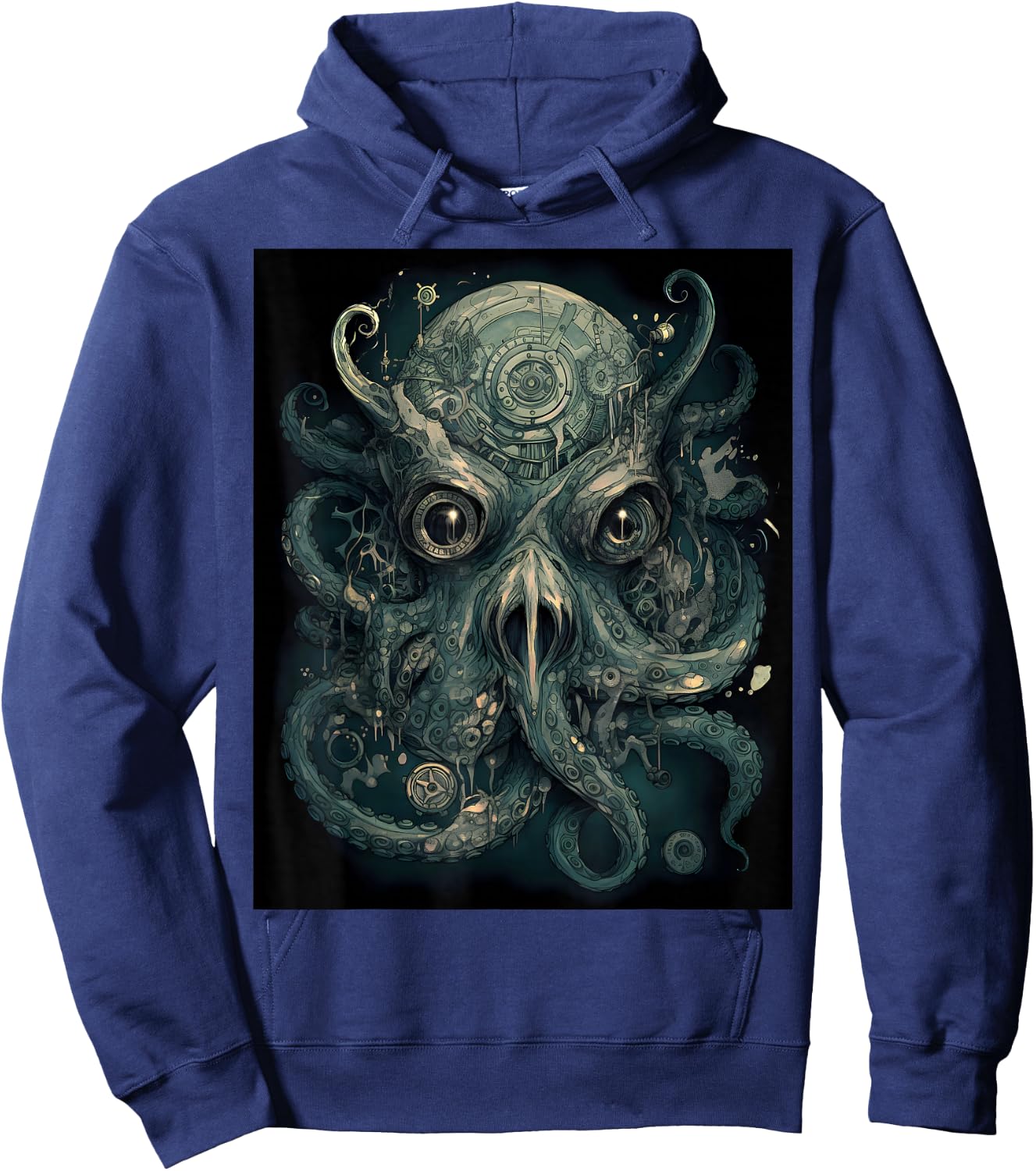 Octopus Steampunk Cyber Grunge Fantasy Women Men Hoodie - Hoodie | Navy