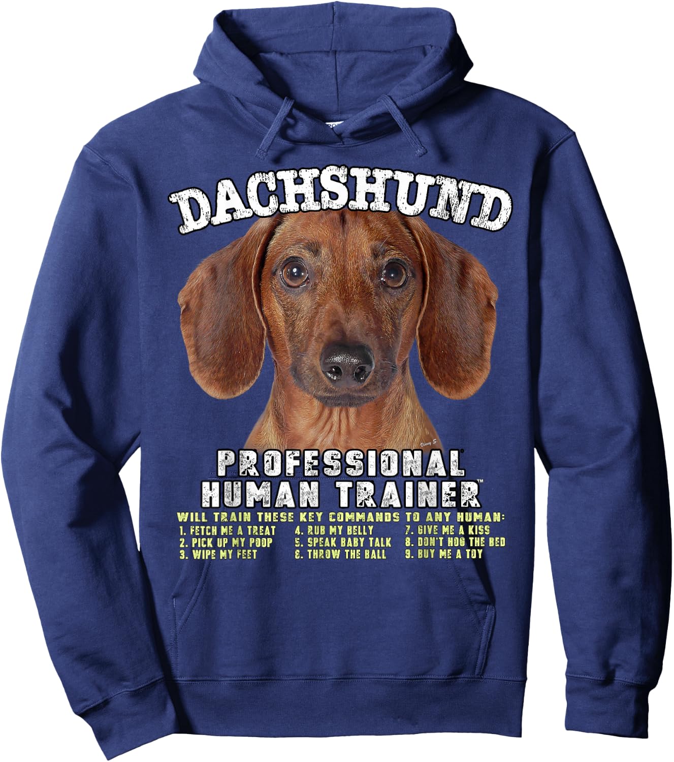 Dachshund Tan Professional Human Trainer Hoodie - Hoodie | Navy