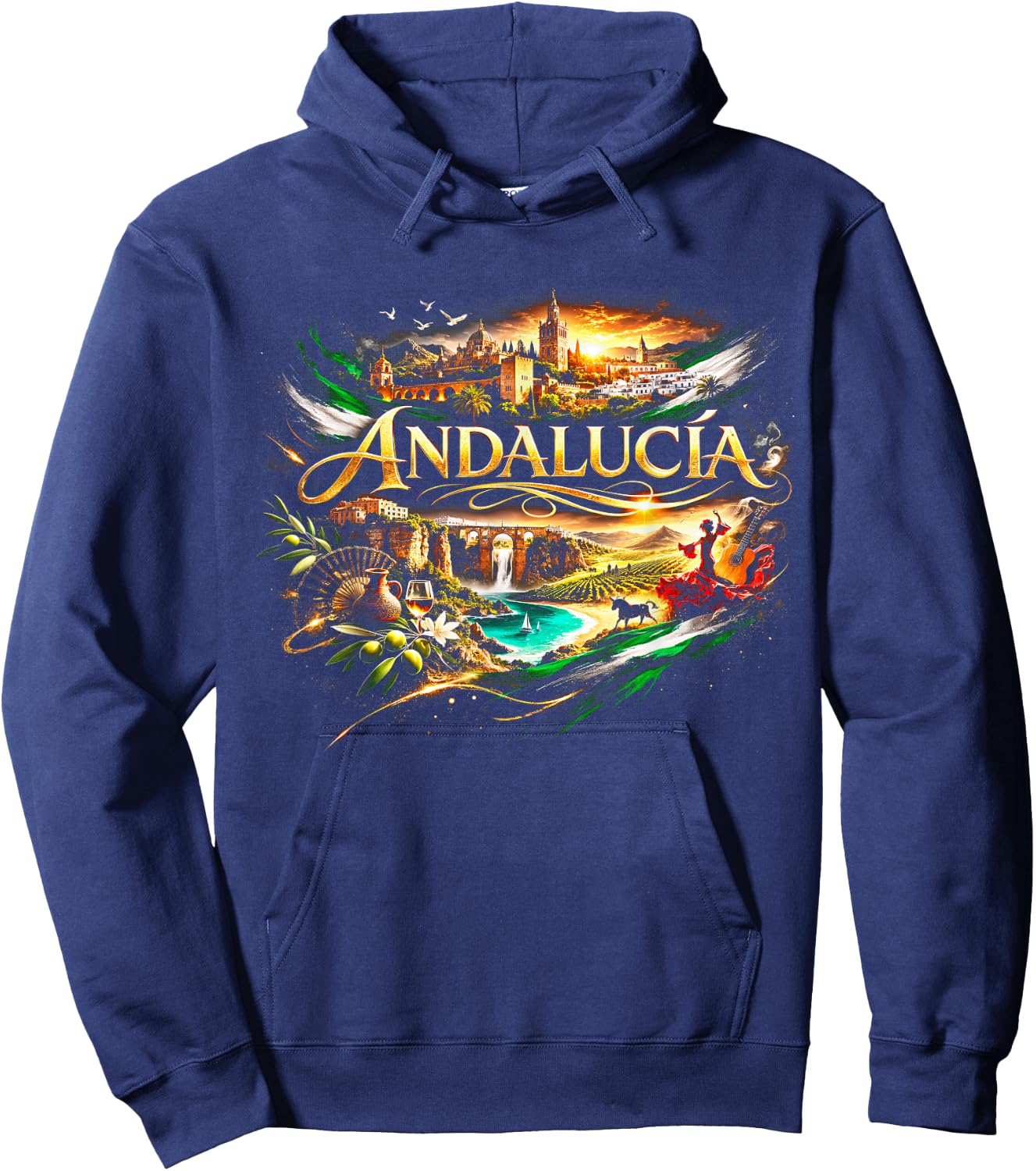 Andalusia South Pride Traditional Design Hoodie - Hoodie | Navy