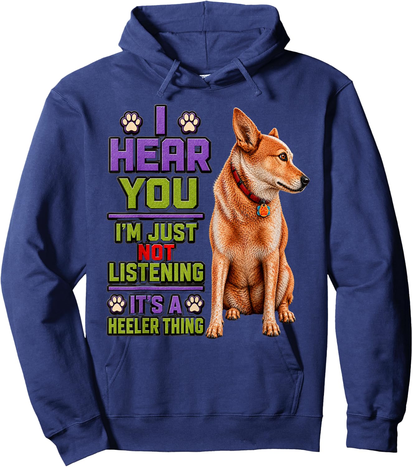 Red Heeler Farm Dog Sunset Australian Cattle Dog Shirt Hoodie - Hoodie | Navy