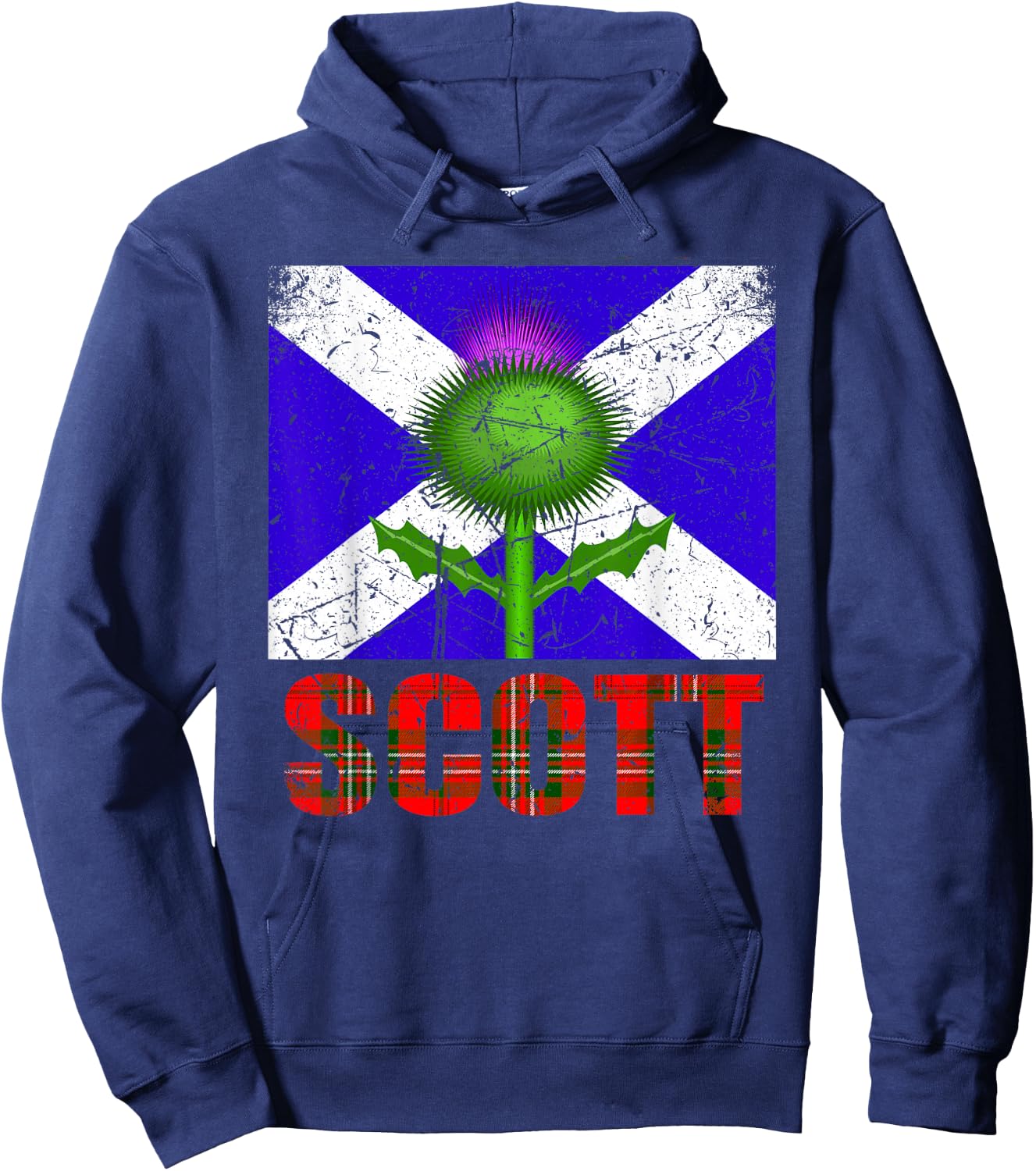 Clan Scott Tartan Scottish Last Name Scotland Pride , Black, S Hoodie - Hoodie | Navy
