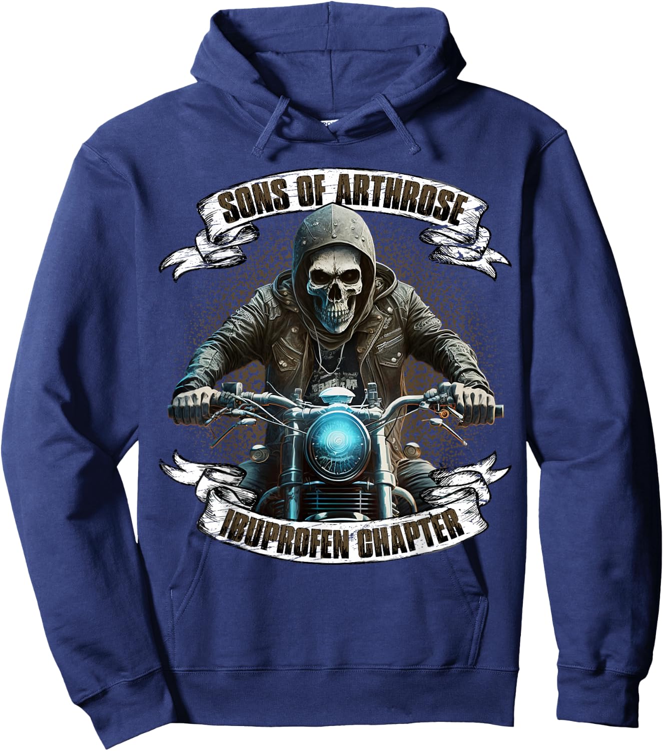 Sons of Arthrosis Ibuprofen Chapter Biker Motorcyclist , black Hoodie - Hoodie | Navy