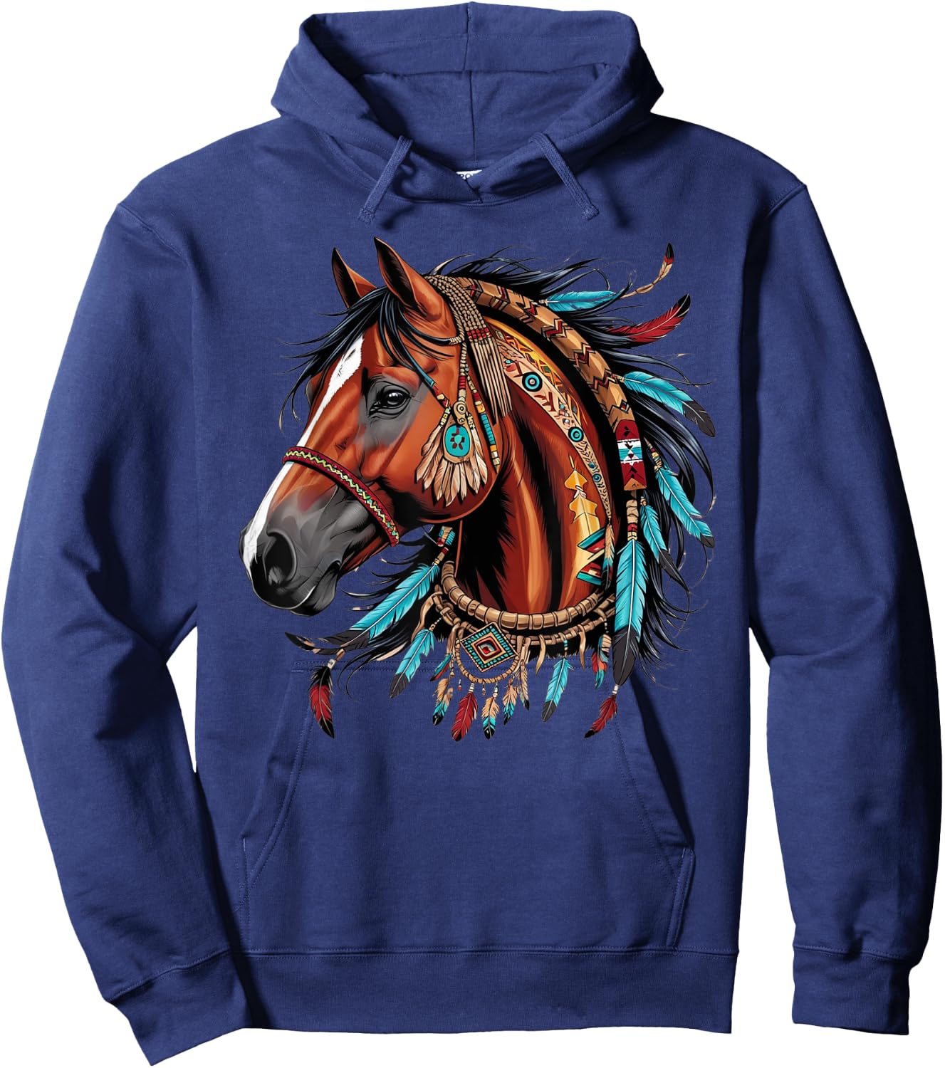 Horse Native American Indigenous Heritage indian Pride Hoodie - Hoodie | Navy
