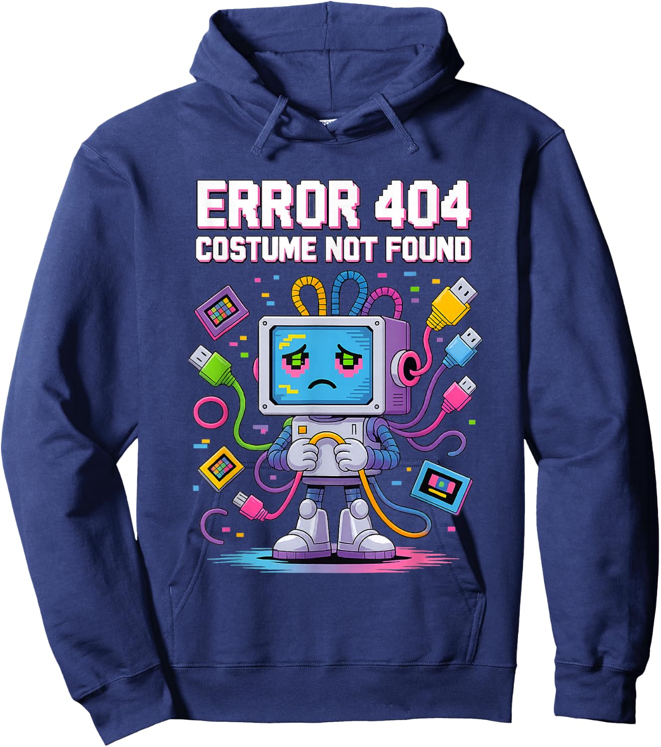 Mistake 404 Costume Not Found Funny Geek Halloween Matching Hoodie - Hoodie | Navy