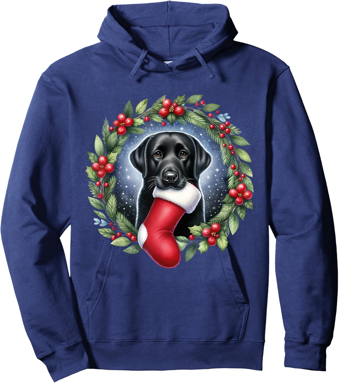 Dog Black Labrador Retriever Christmas Hoodie - Hoodie | Navy