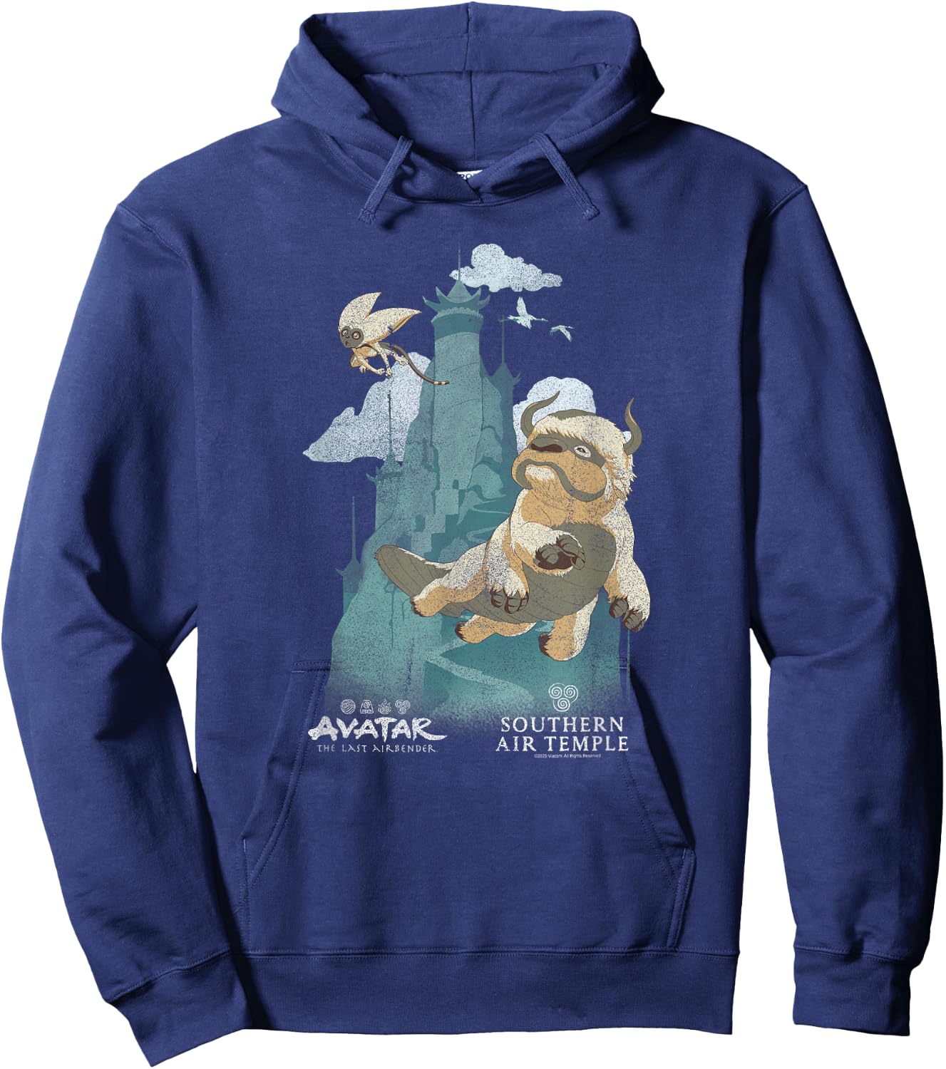 Avatar: The Last Airbender Northern Air Temple Flying Bison Hoodie - Hoodie | Navy