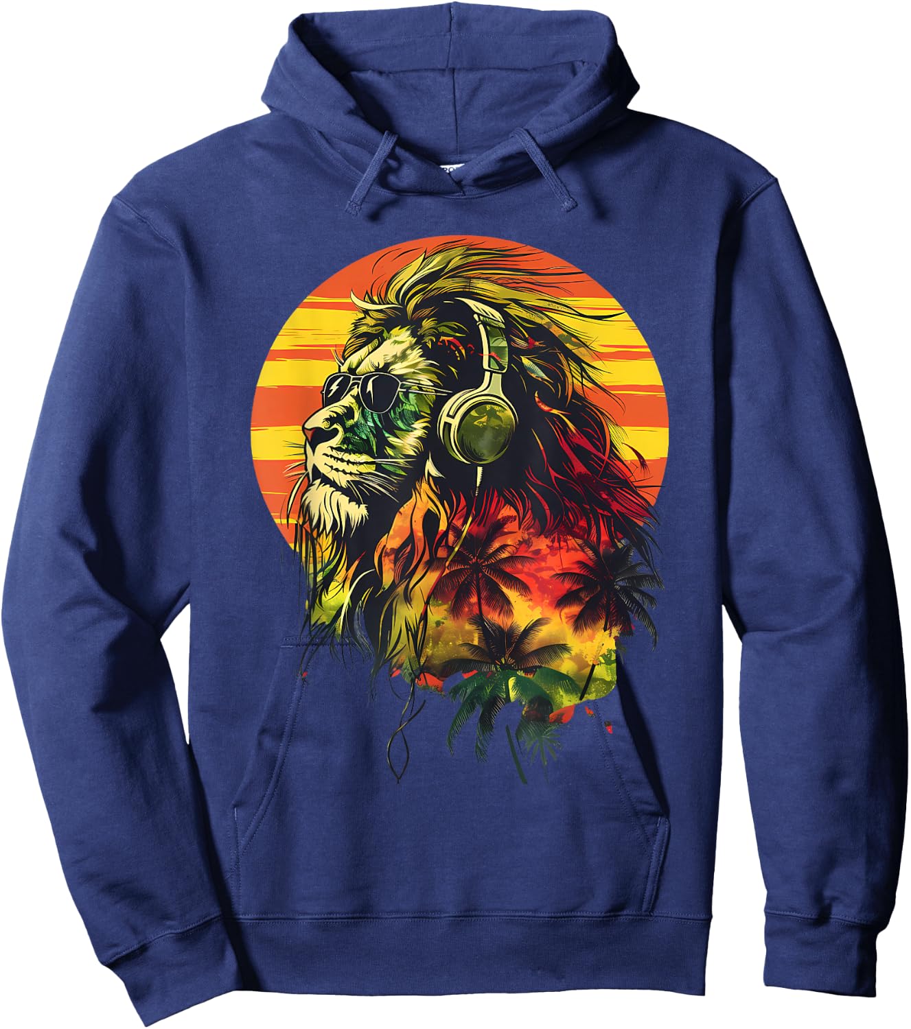 Rasta Reggae Lion Rasta Roots Lion Of Judah Reggae Music Hoodie - Hoodie | Navy