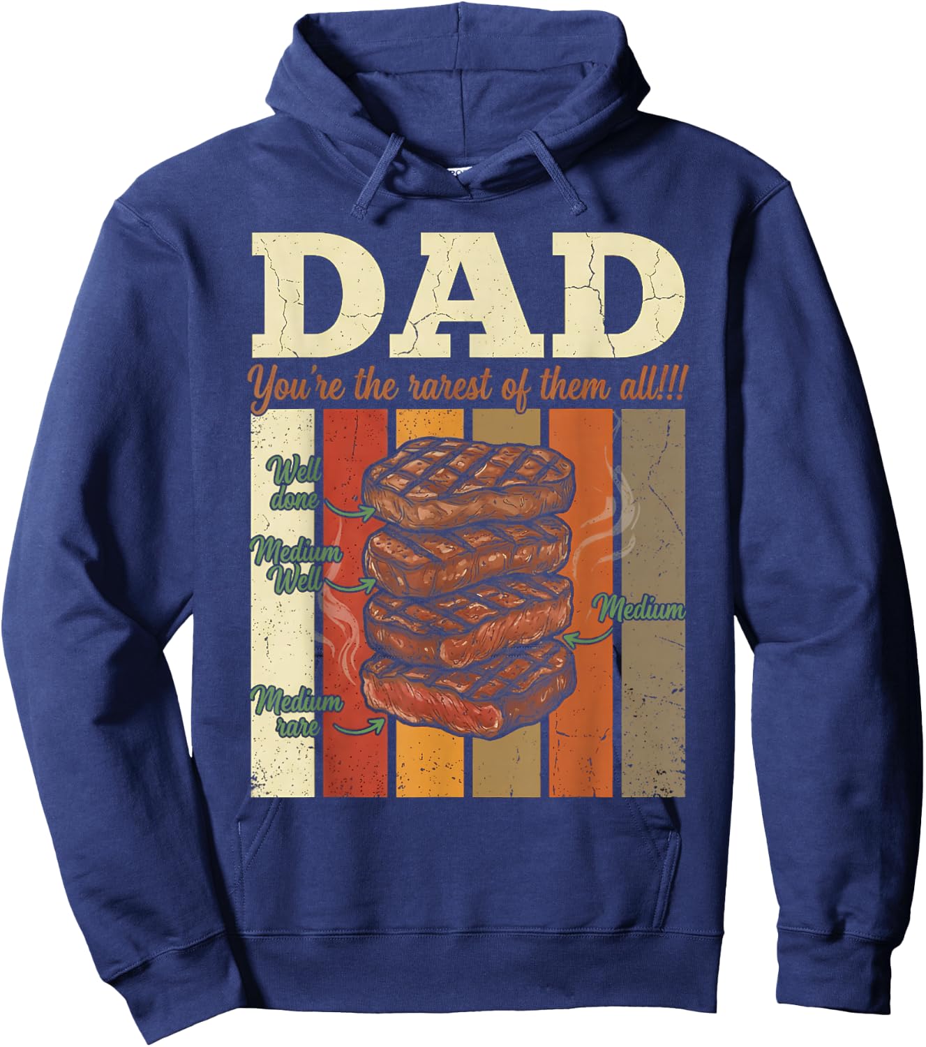 Steak BBQ Dad You're The Rarest of Them All Father's Day Hoodie - Hoodie | Navy