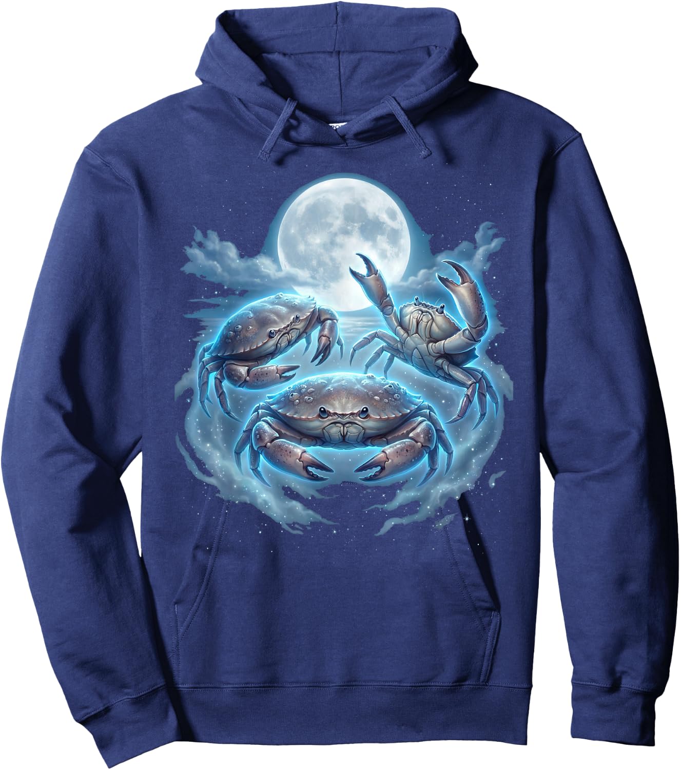 Crab Moon Cosmic Dreamy Graphic Hoodie - Hoodie | Navy