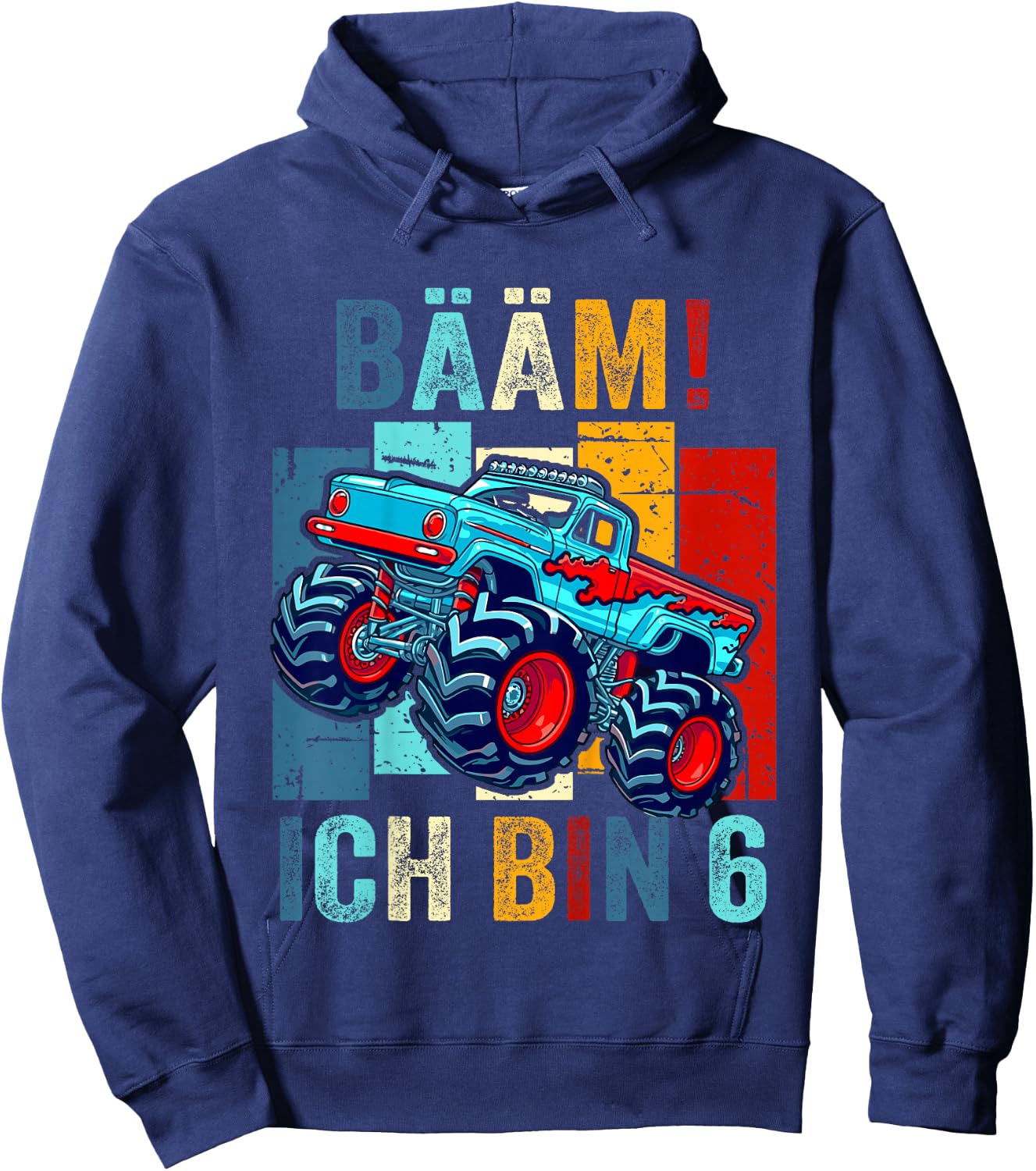 6 Jahre Junge Geburtstag Sechs Monster Truck BÄÄM! ICH BIN 6 Hoodie - Hoodie | Navy