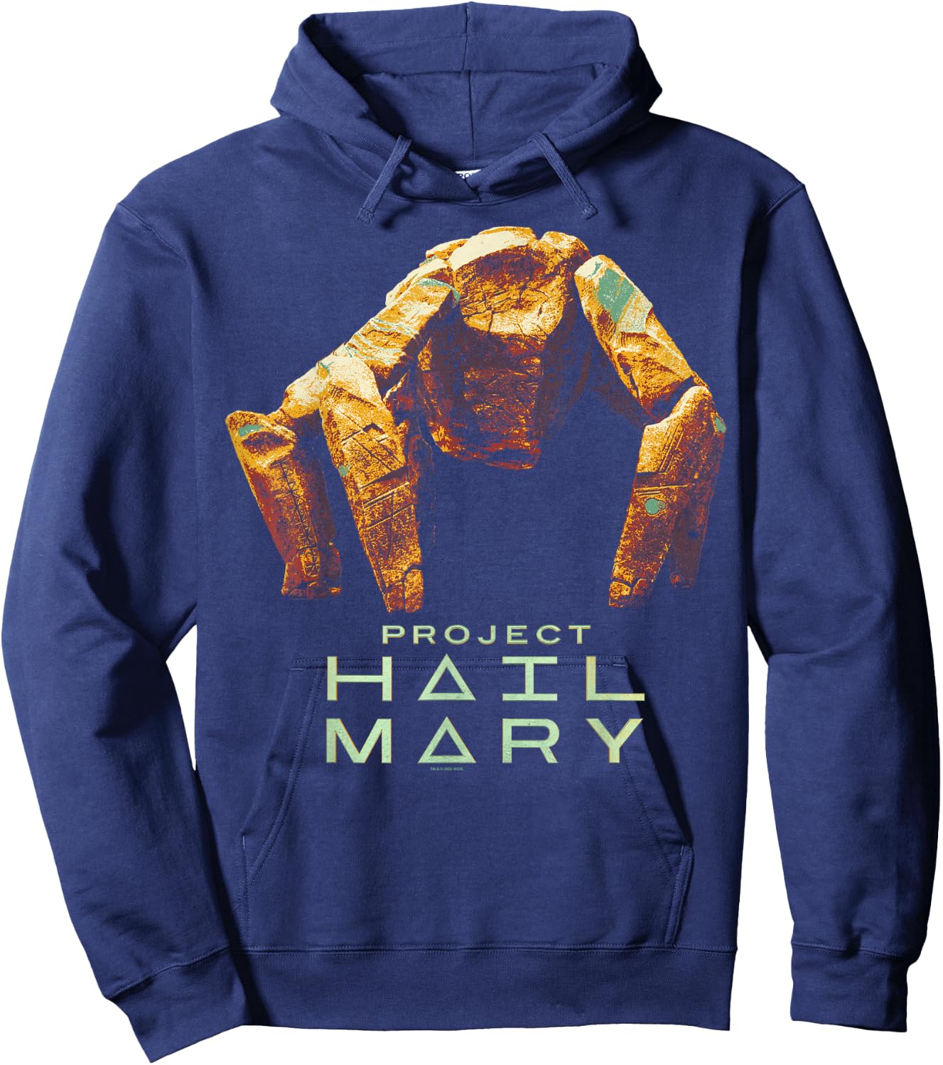 Project Hail Mary Rocky The Alien Distressed Portrait Hoodie - Hoodie | Navy