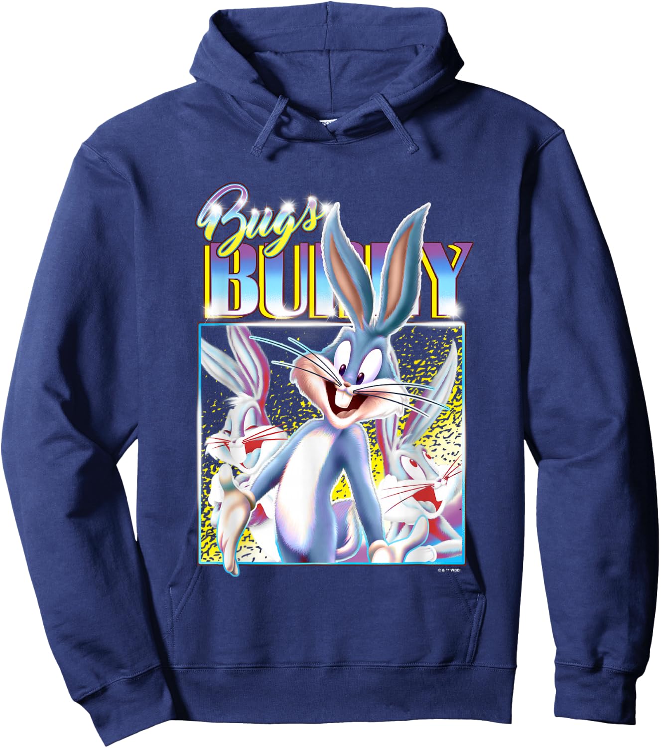Looney Tunes Bugs Bunny Neon Lights Camera Action Hoodie - Hoodie | Navy