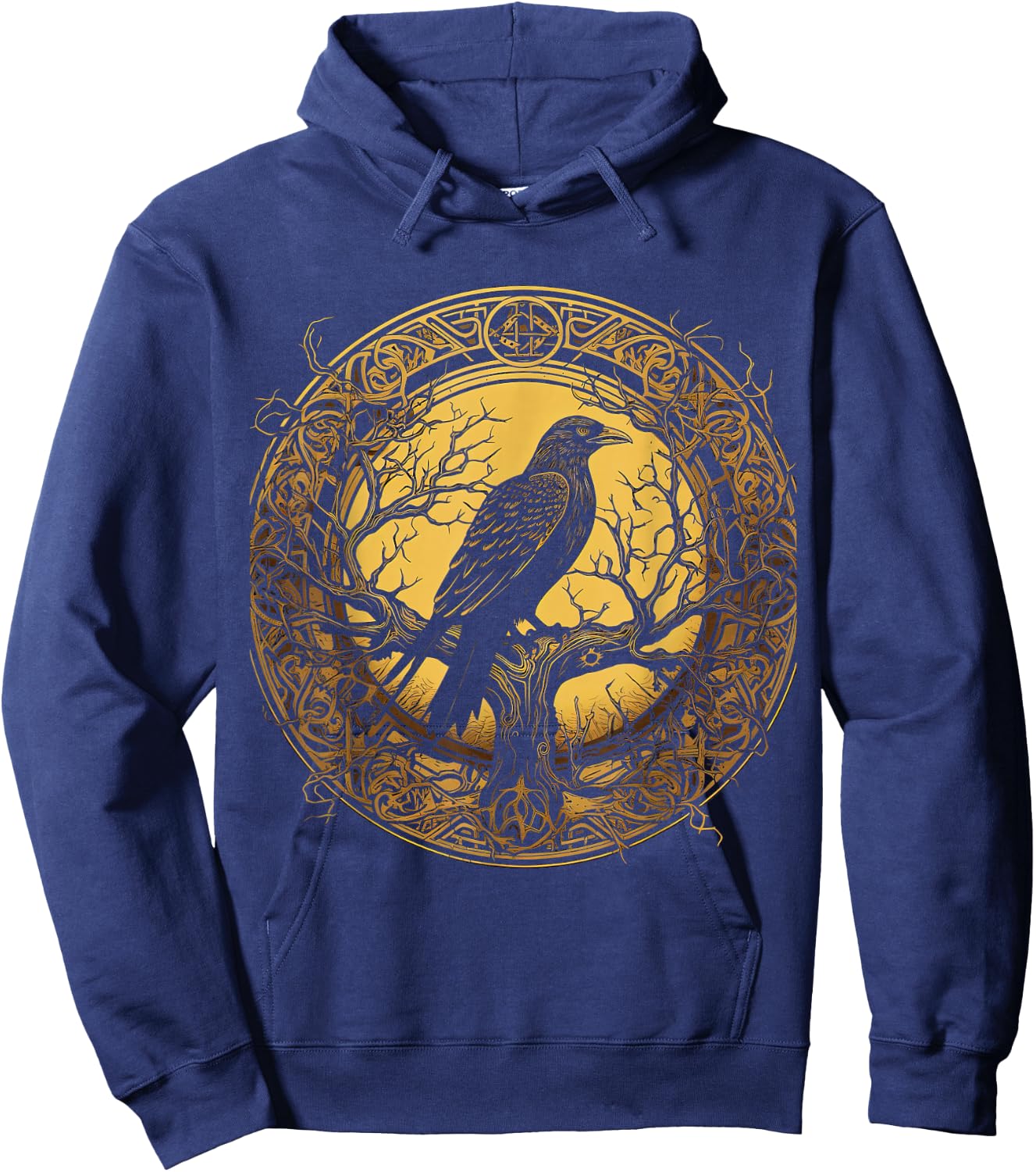 Odin Raven Odin's Tree of Life Viking Valhalla Pagan Hoodie - Hoodie | Navy