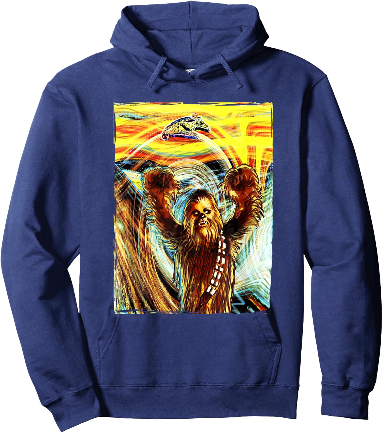 Star Wars Chewbacca Millennium Falcon The Scream Art Poster Hoodie - Hoodie | Navy