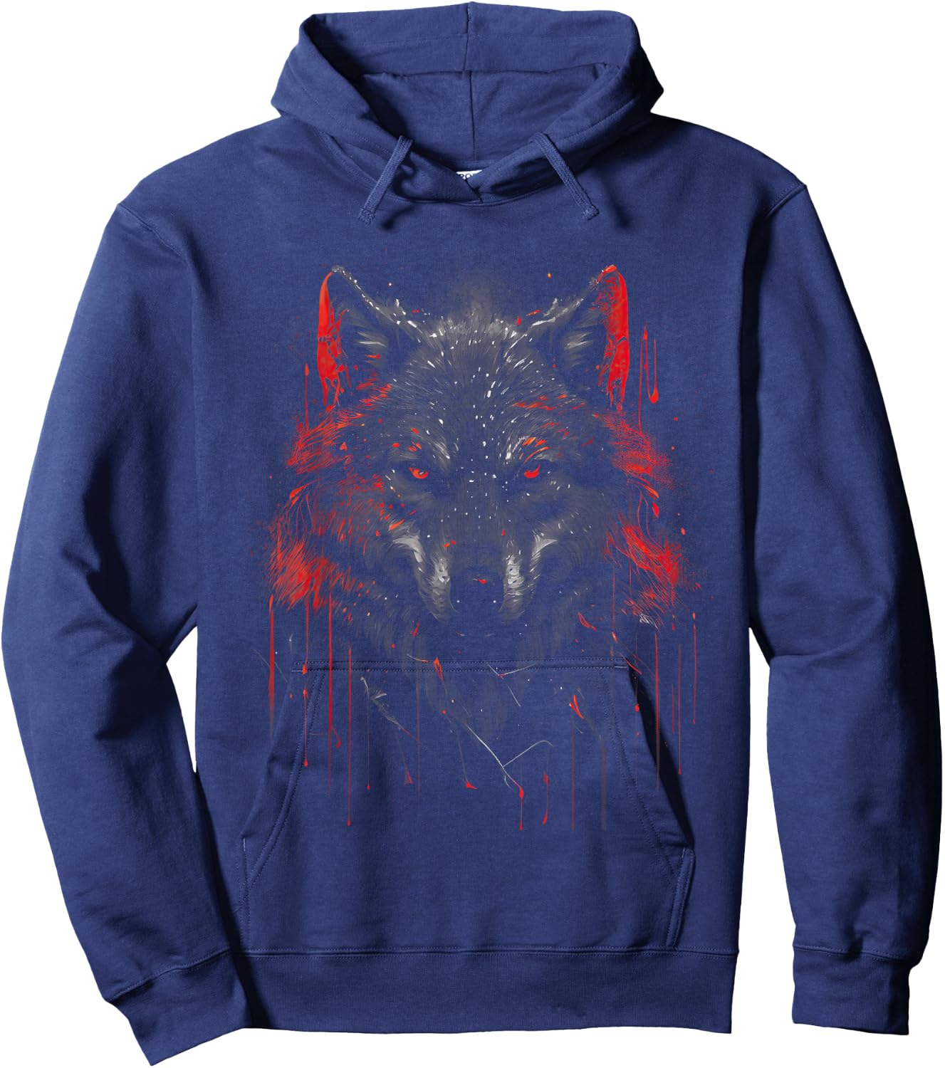 Wolf Dark Lone Moon Savage Mythical Wild Art Hoodie - Hoodie | Navy