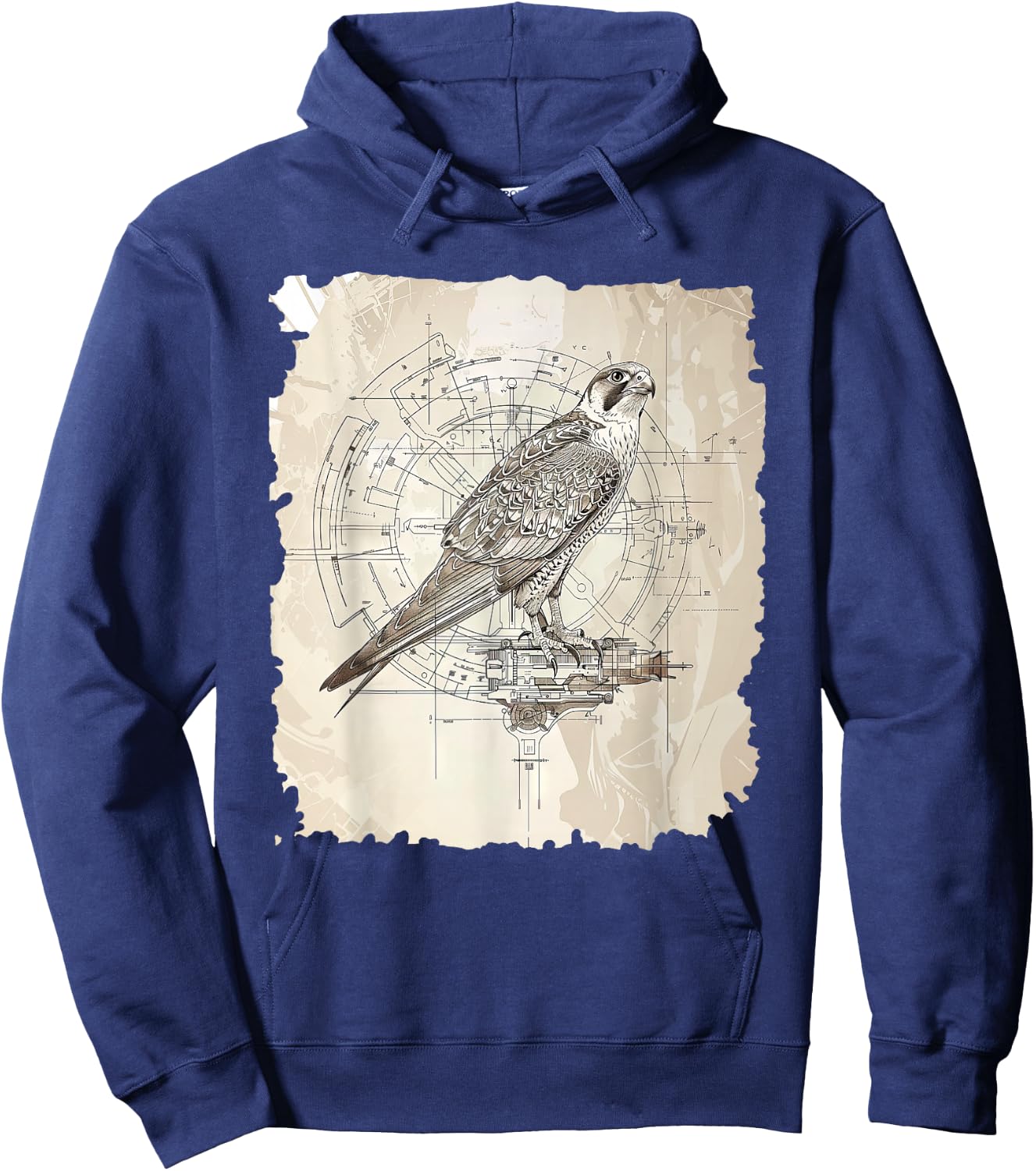 Precision Peregrine Falcon Illustration Hoodie - Hoodie | Navy