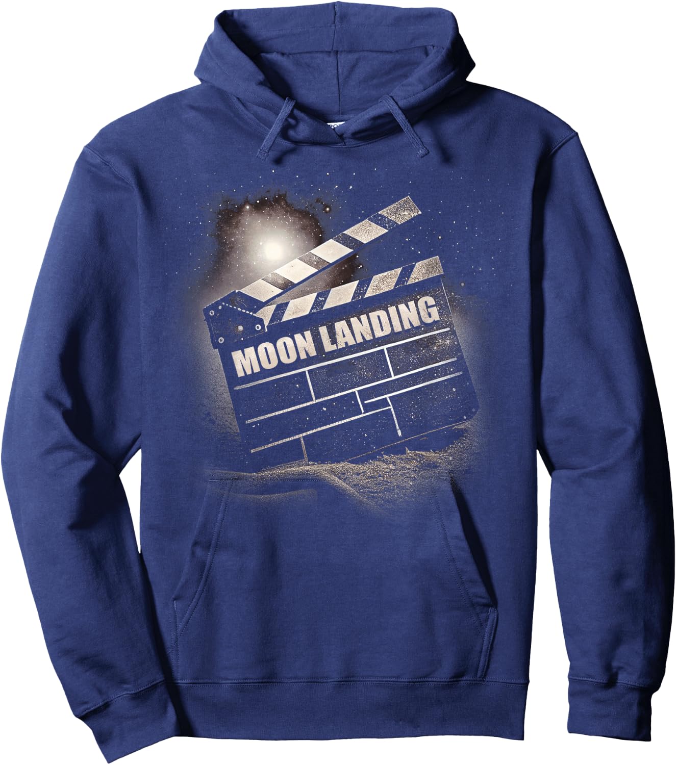 Fake Moon Landing Conspiracy Theory Meme Hoax Clapperboard Hoodie - Hoodie | Navy