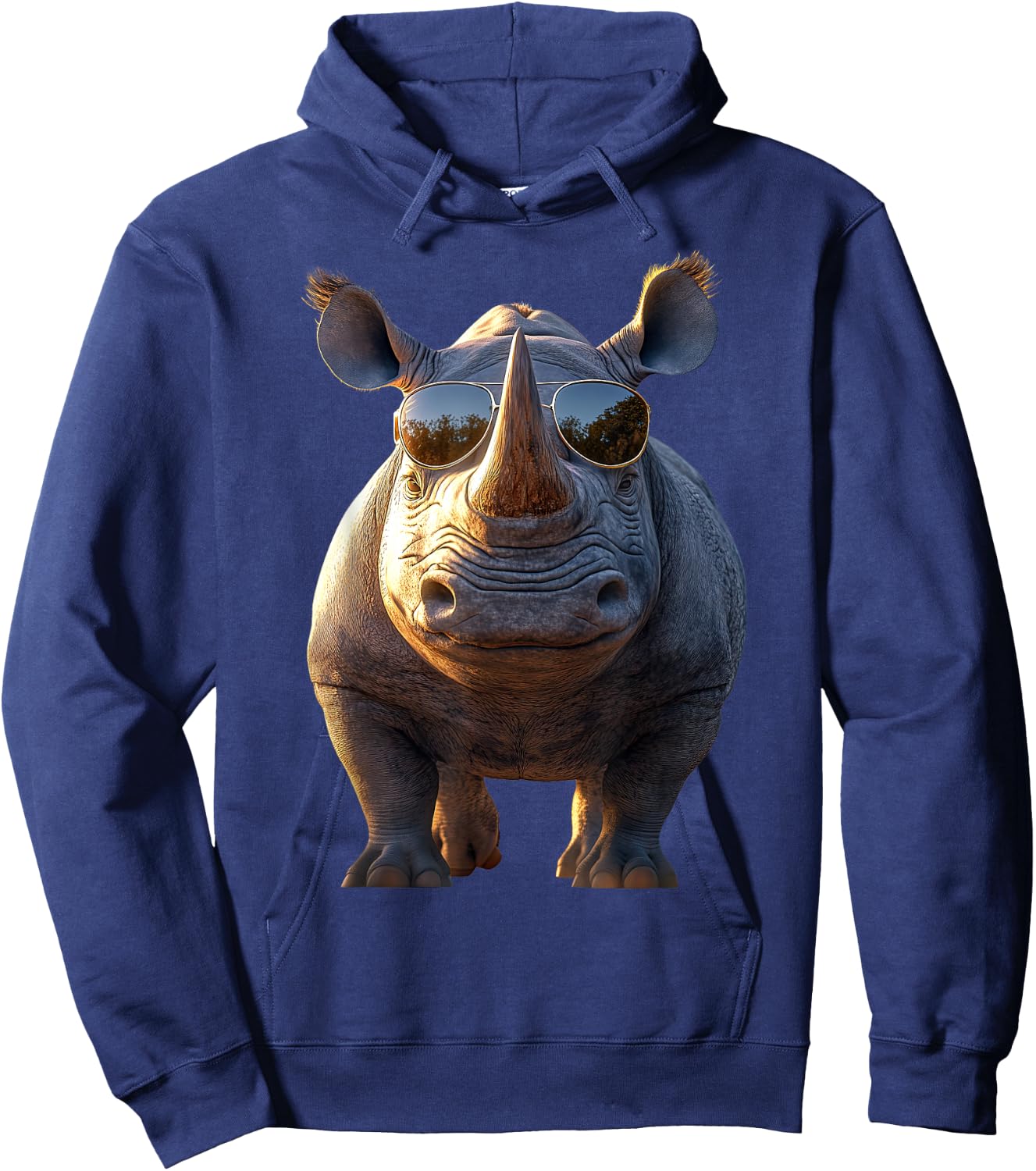 Rhino Rhinoceros White Rhinoceros Safari Cute Rhinos Hoodie - Hoodie | Navy
