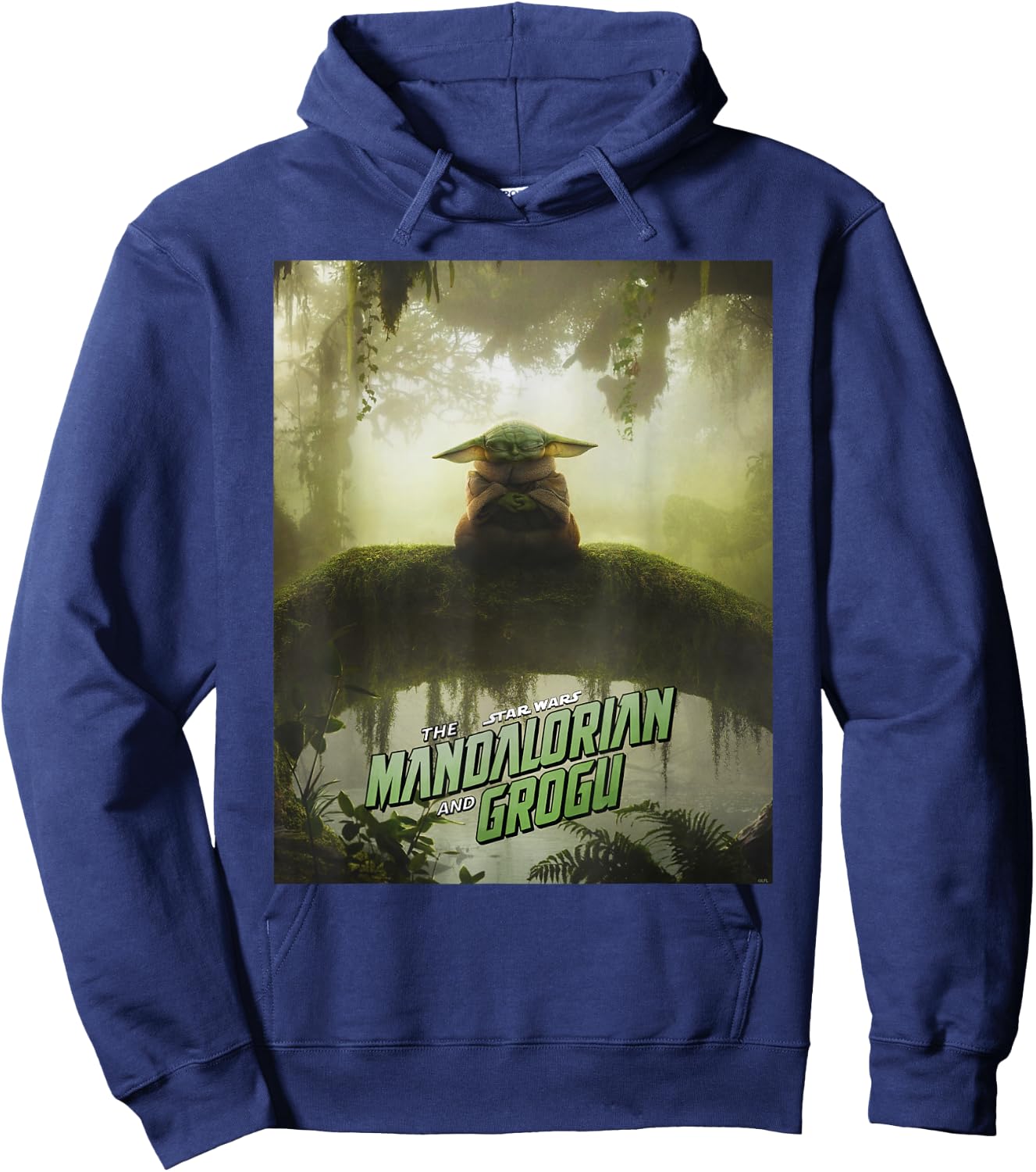 Star Wars The Mandalorian and Grogu Movie Meditating Poster Hoodie - Hoodie | Navy