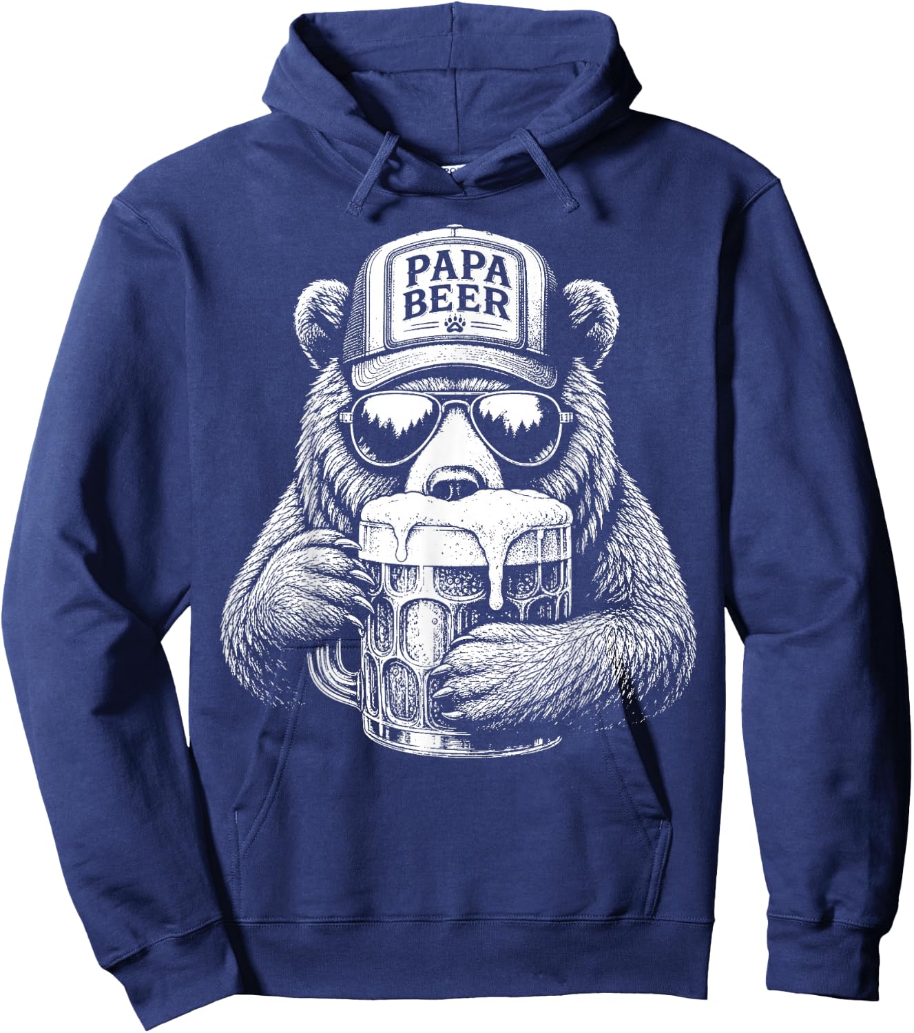 Papa Beer Vatertag Bester Papa Bier lustige Papa Geschenk Hoodie - Hoodie | Navy
