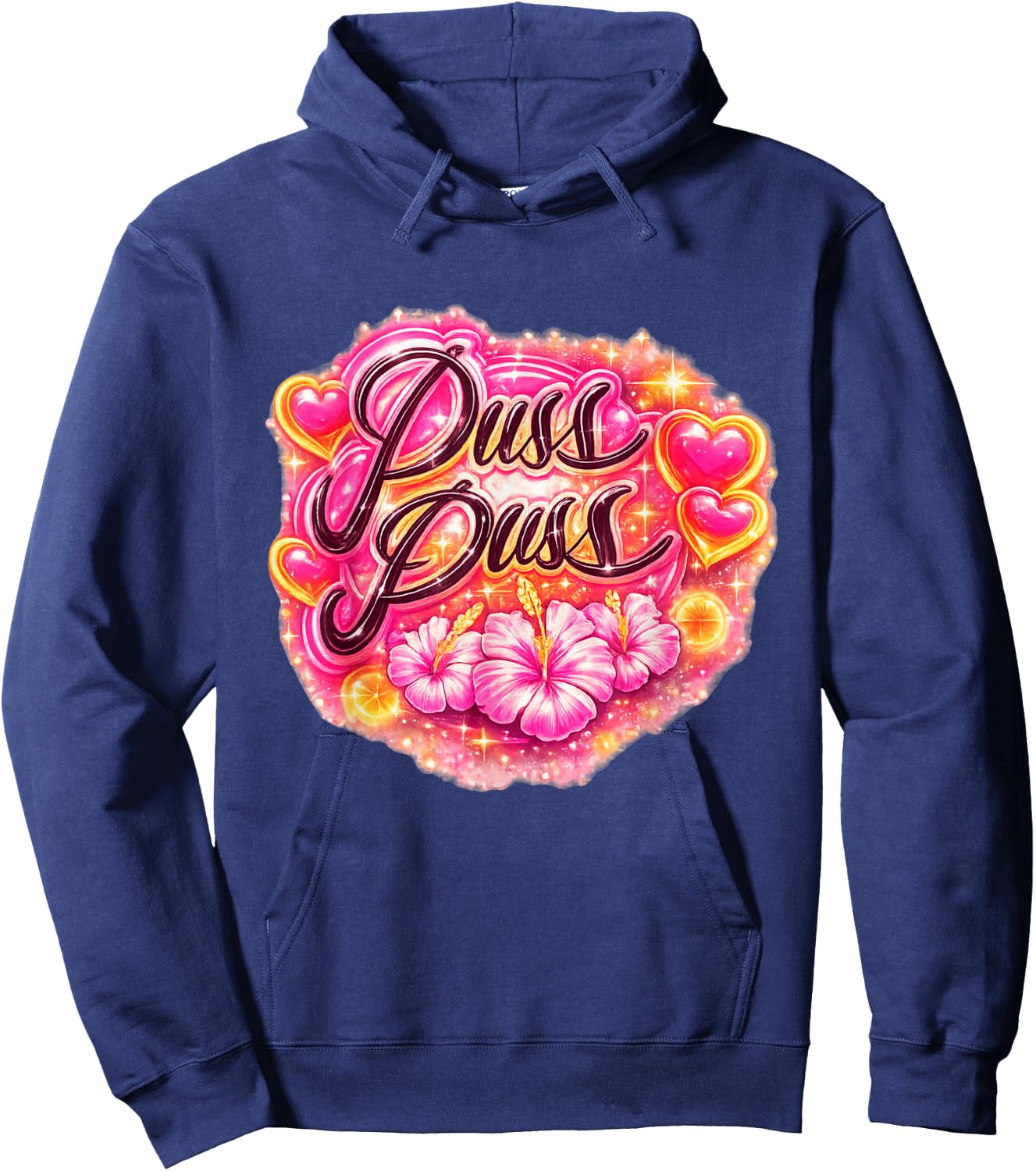 Retro Cat Lover Graphic Puss Pus Midnight Sun Cats Nordic Hoodie - Hoodie | Navy