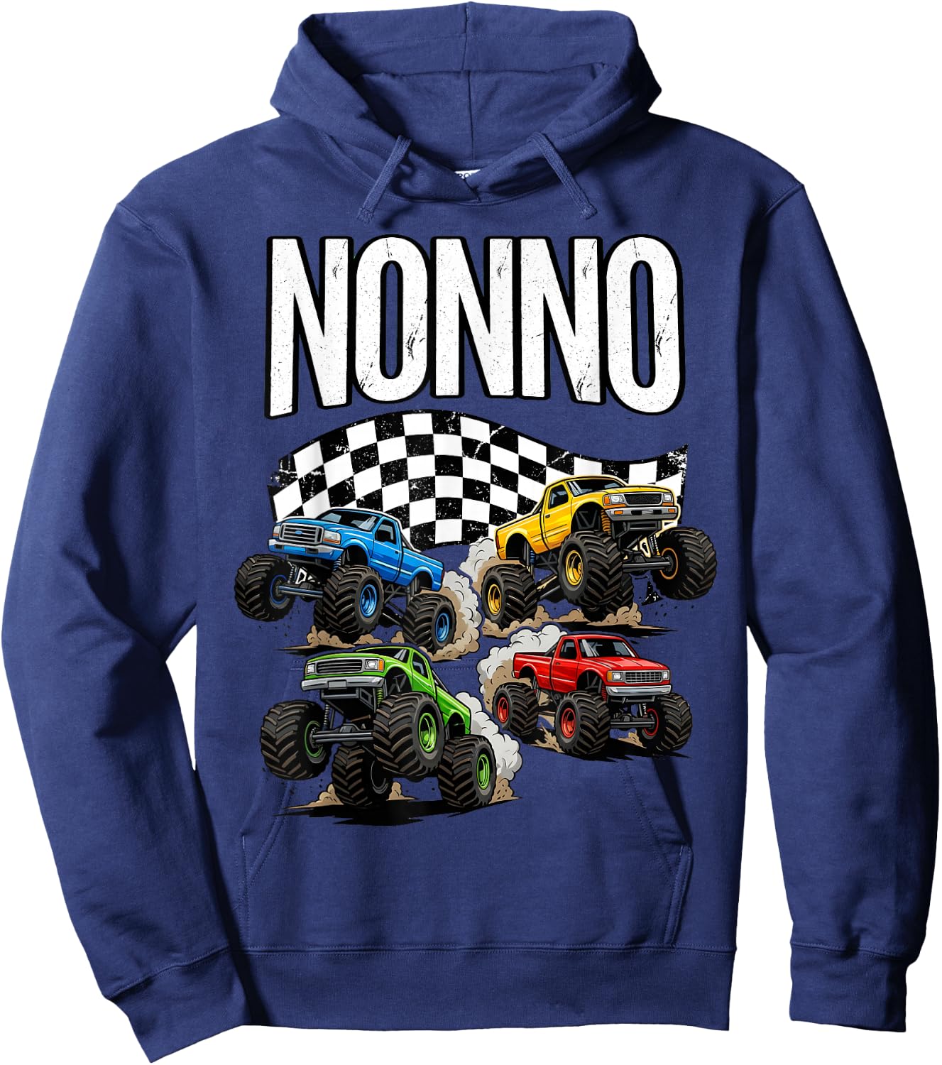 Monster Truck Nonno Grandpa Birthday Family Crew Matching Hoodie - Hoodie | Navy
