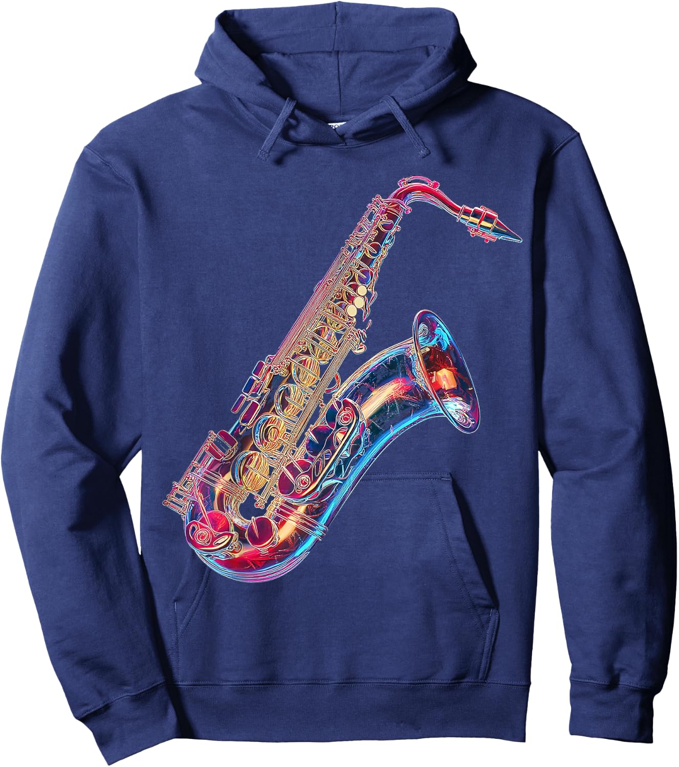 Saxophone Music Instrument Graphic Artwork Saxophone Hoodie - Hoodie | Navy