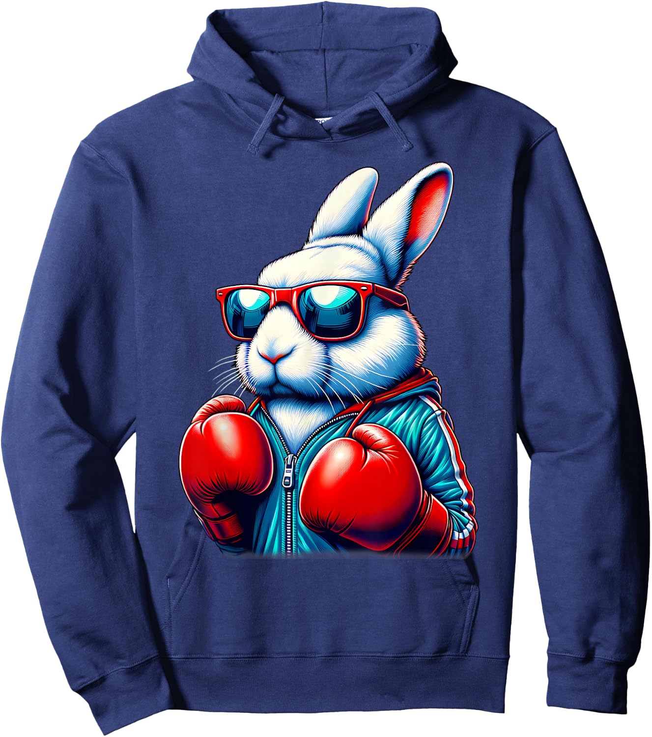 Happy Easter Bunny Boxing Rabbit Men Women Kid Hoodie - Hoodie | Navy