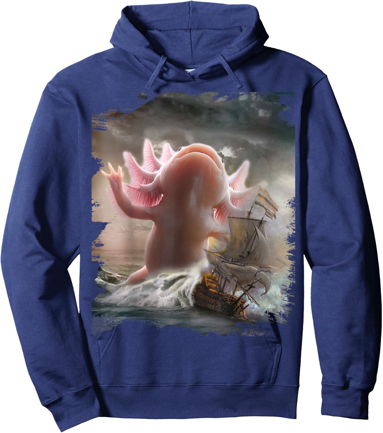 Giant Axolotl Sea Monster Kraxolotl Hoodie - Hoodie | Navy