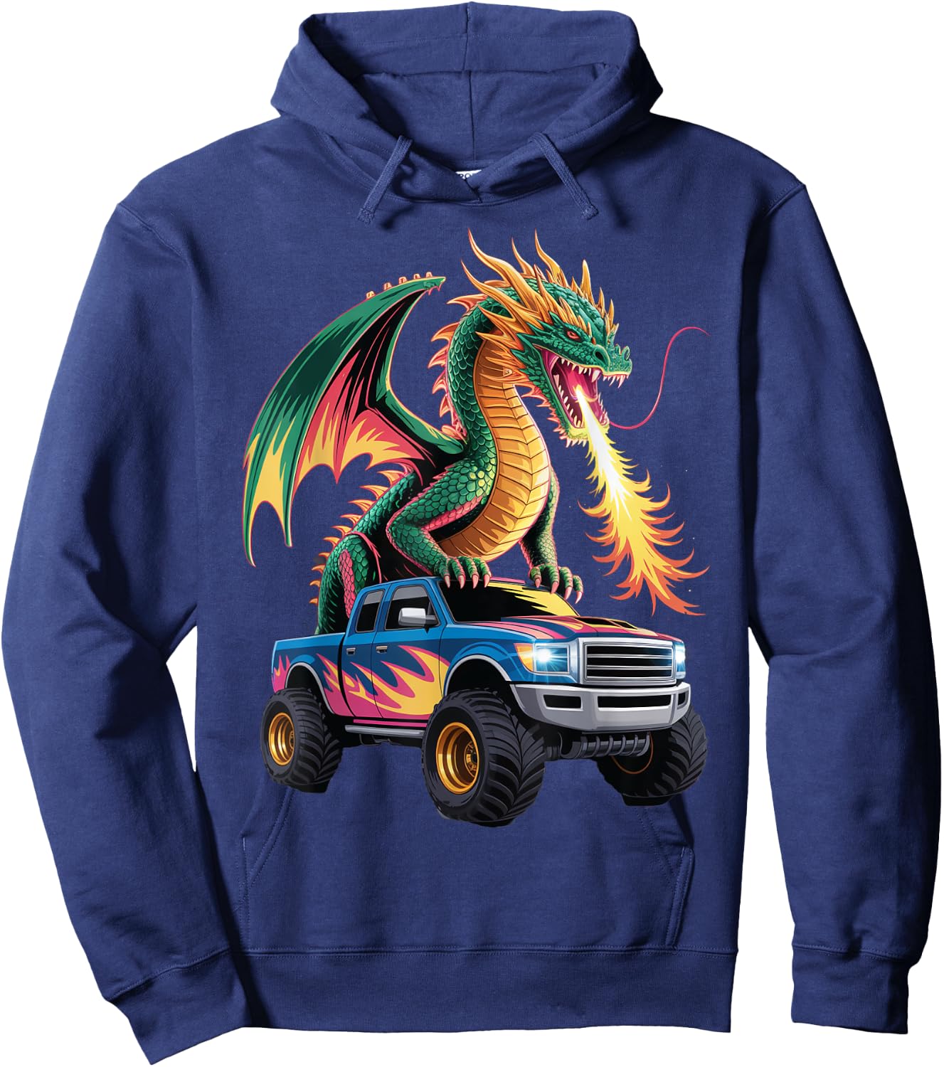 Dragon Monster Truck Art Hoodie - Hoodie | Navy