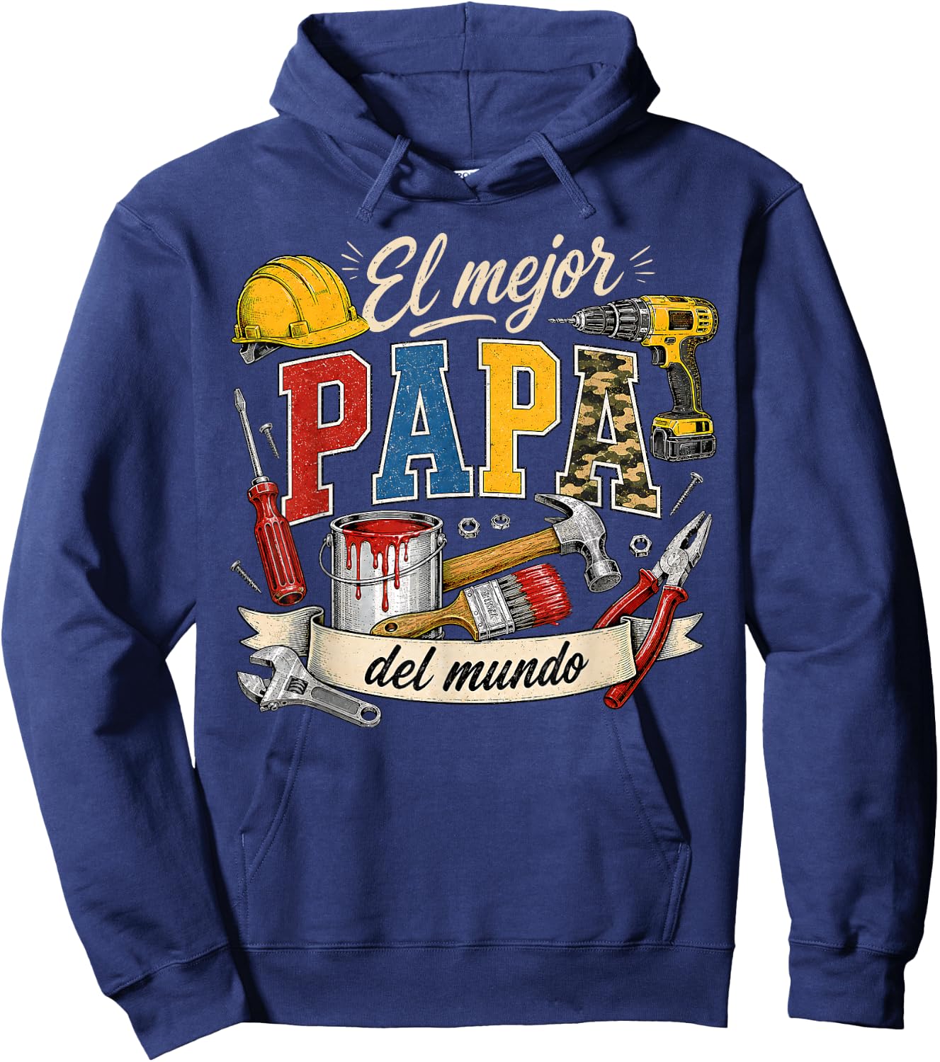 Spanish Dad Father's Day La Mejor Papa Del Mundo Handyman Hoodie - Hoodie | Navy