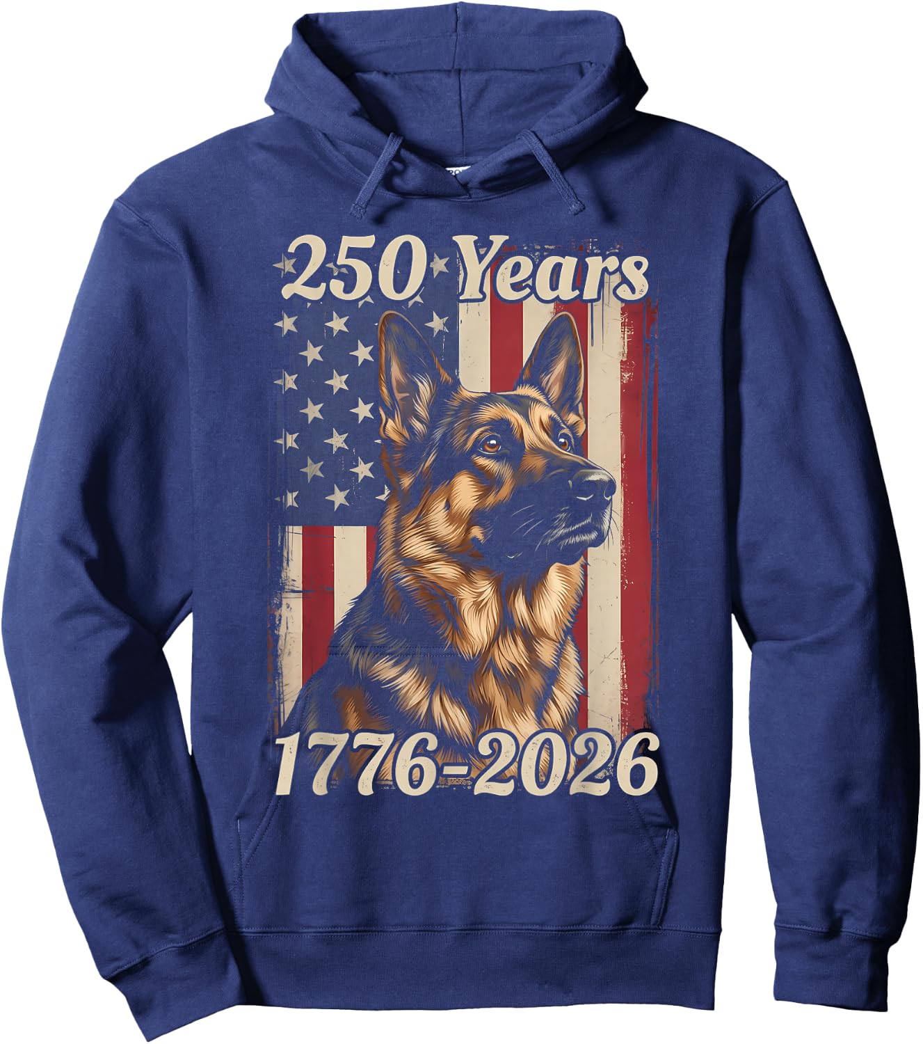 250 Years 250th Anniversary 4th of July German Shepherd Dog Hoodie - Hoodie | Navy