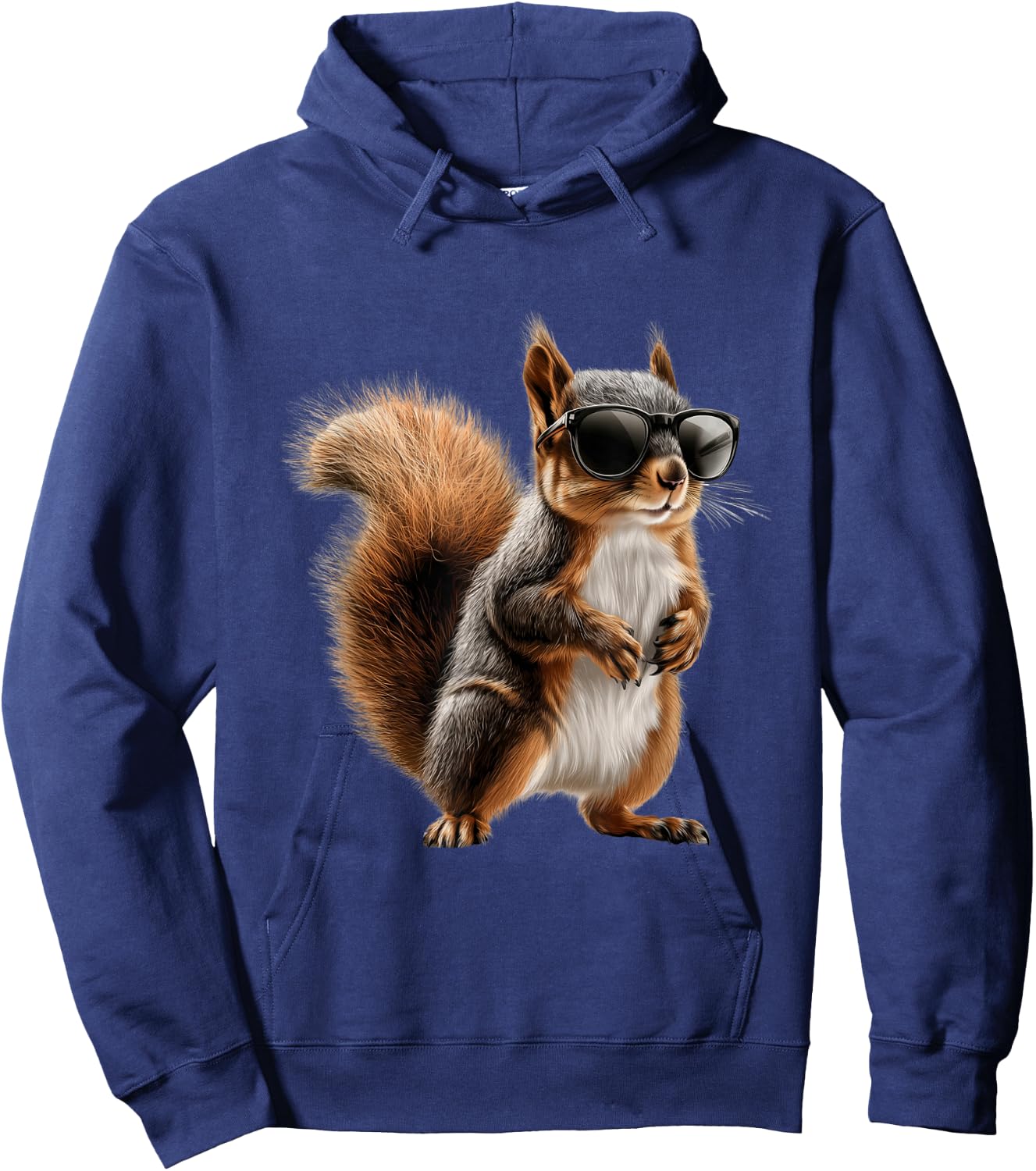 Se Eichhrnchen Motive fr Tierliebhaber - Adult Black Small Classic Cartoon Squirrel Motif with Sunglasses Hoodie - Hoodie | Navy