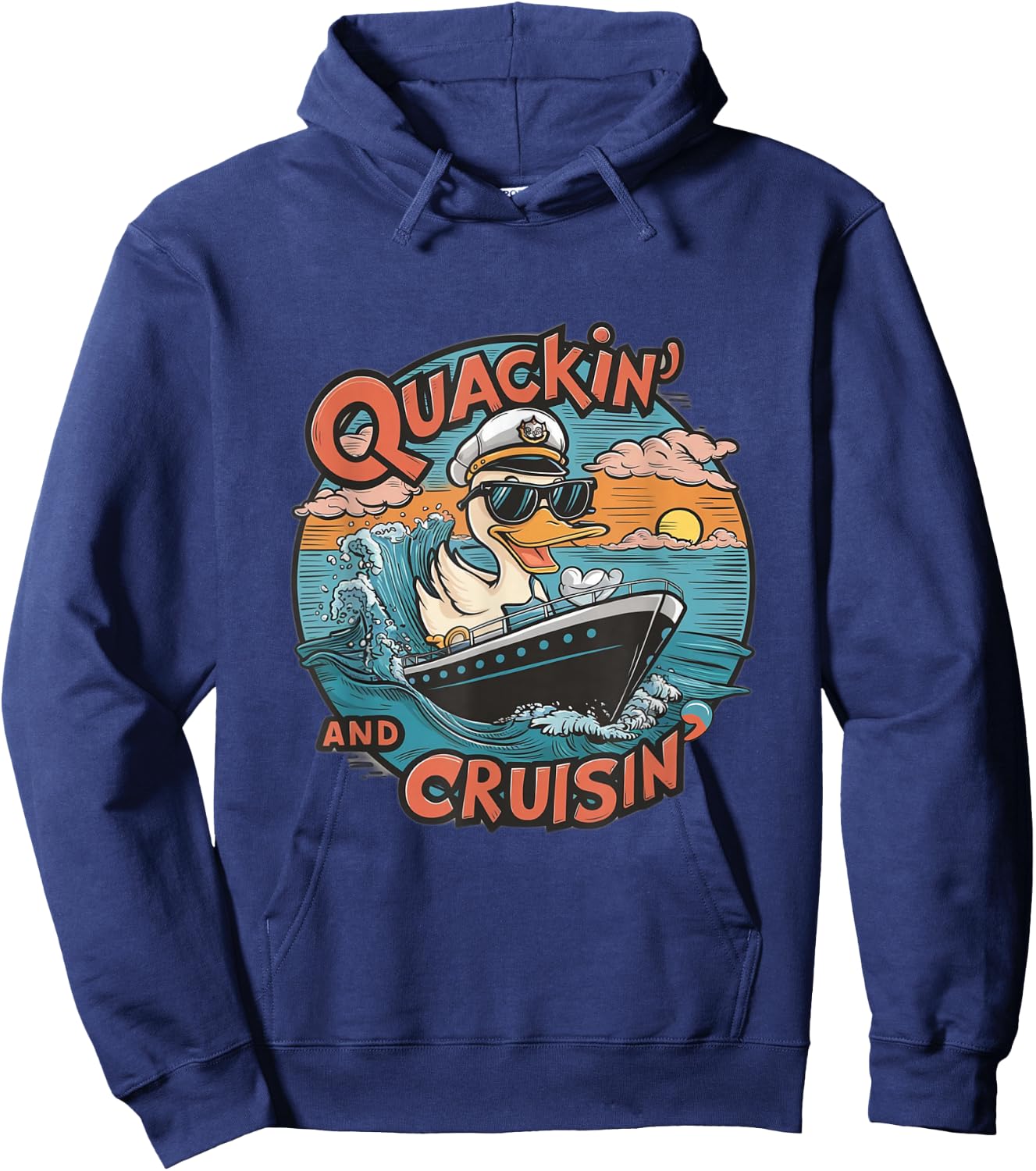 Funny Duck Hunting Hiding, cruise duck hunter, cruise ship Hoodie - Hoodie | Navy