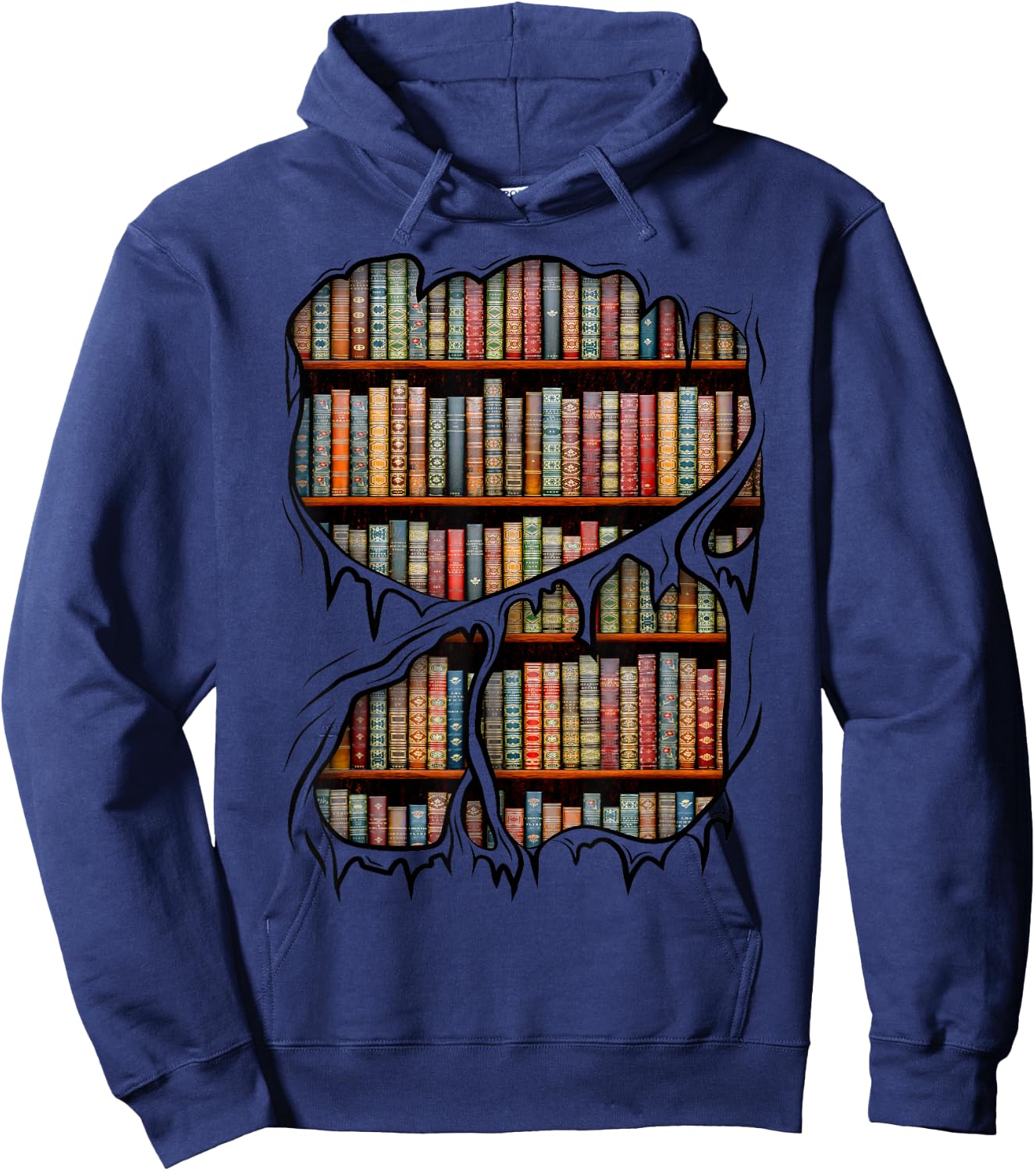 Bookcase Library Books Indoor Library Halloween Costume , gray, s Hoodie - Hoodie | Navy