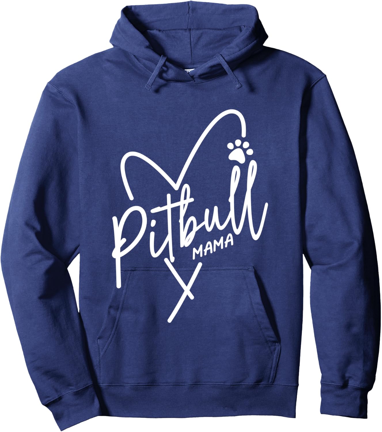 Pitbull Mom Heart Pit Bull Mama Dog Lover Pittie Hoodie - Hoodie | Navy