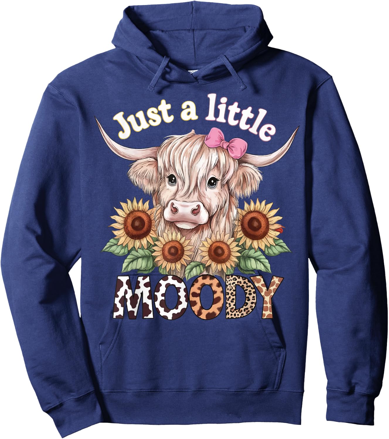 Cow Just A Little Moody Hoodie - Hoodie | Navy