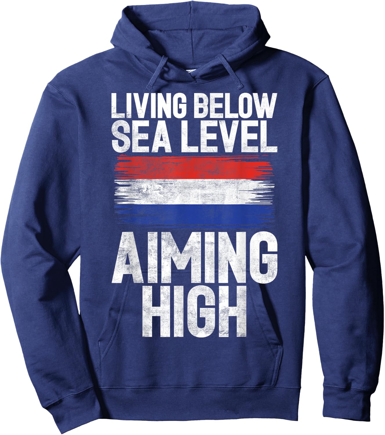 Living below Seal Level Aiming High Dutch Hoodie - Hoodie | Navy