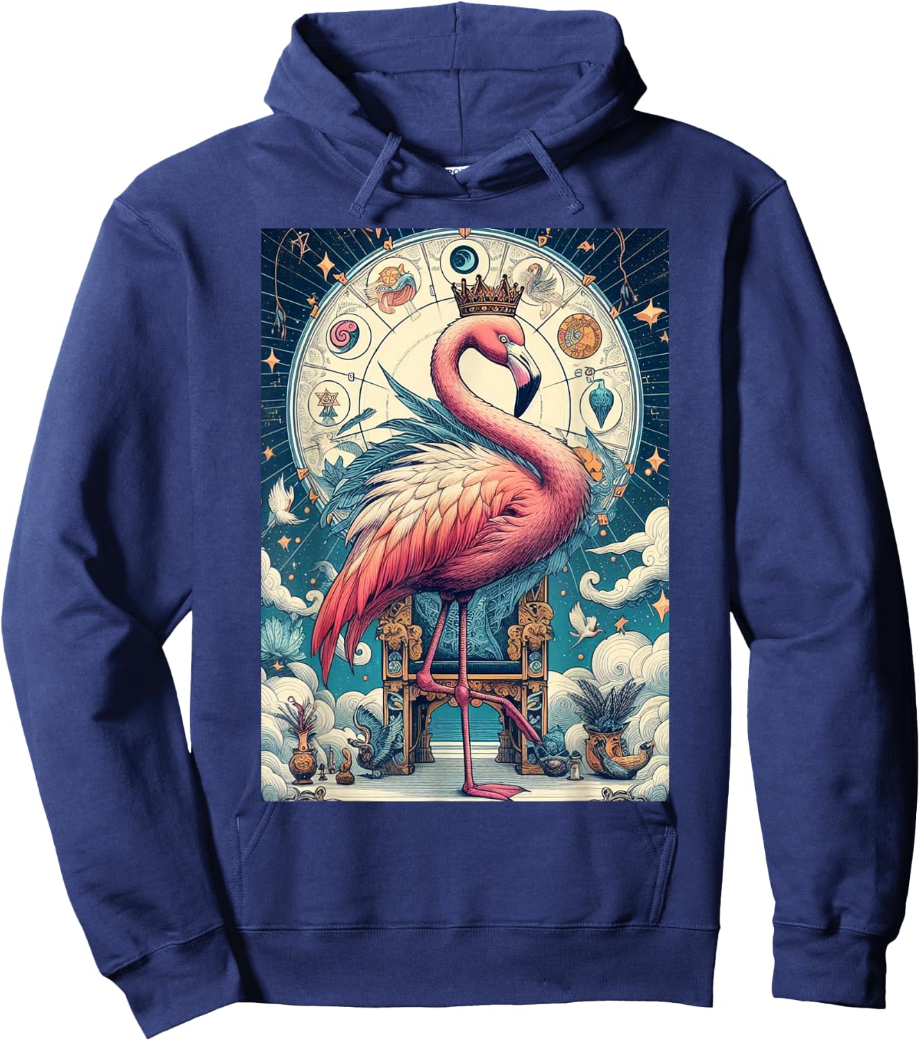 Flamingo tarot card Hoodie - Hoodie | Navy