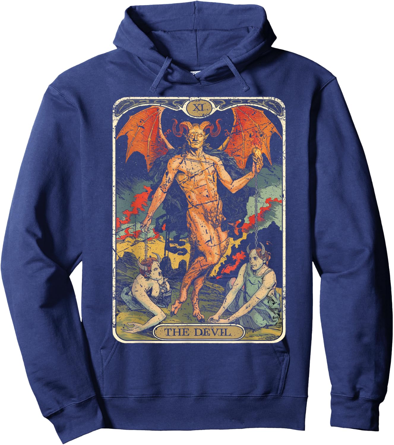 Tarot Card Vintage Devil Hoodie - Hoodie | Navy
